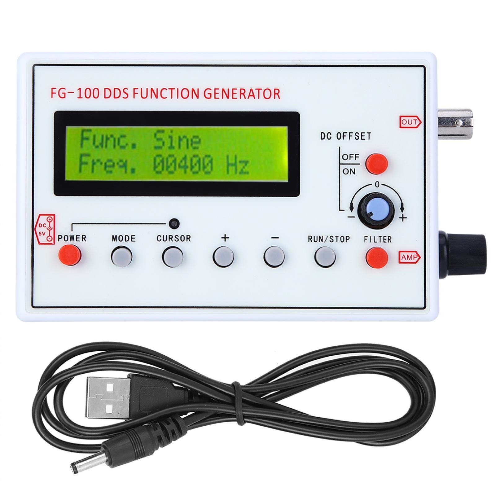 Eujgoov FG‑100 Function Generator DDS Signal Generator Counter, 1HZ‑500KHz DDS Functional Signal Generator Frequency Meter Signal Source Module Frequency Counter, Sine Wave Generator