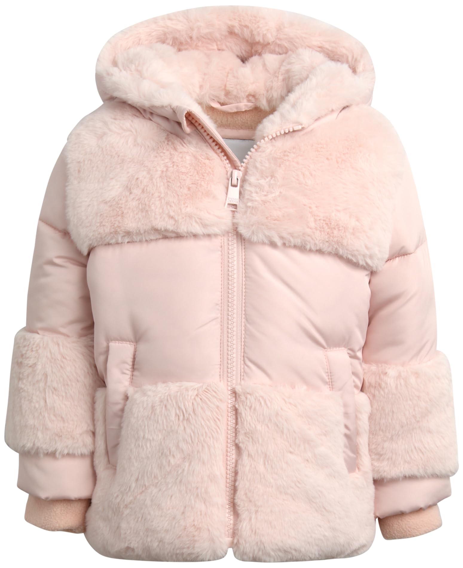 DKNYInfant Toddler Baby Girls' Winter Coat- Polar Fleece Lined Hooded Quilted Bubble Puffer Jacket for Girls (12M-4T)