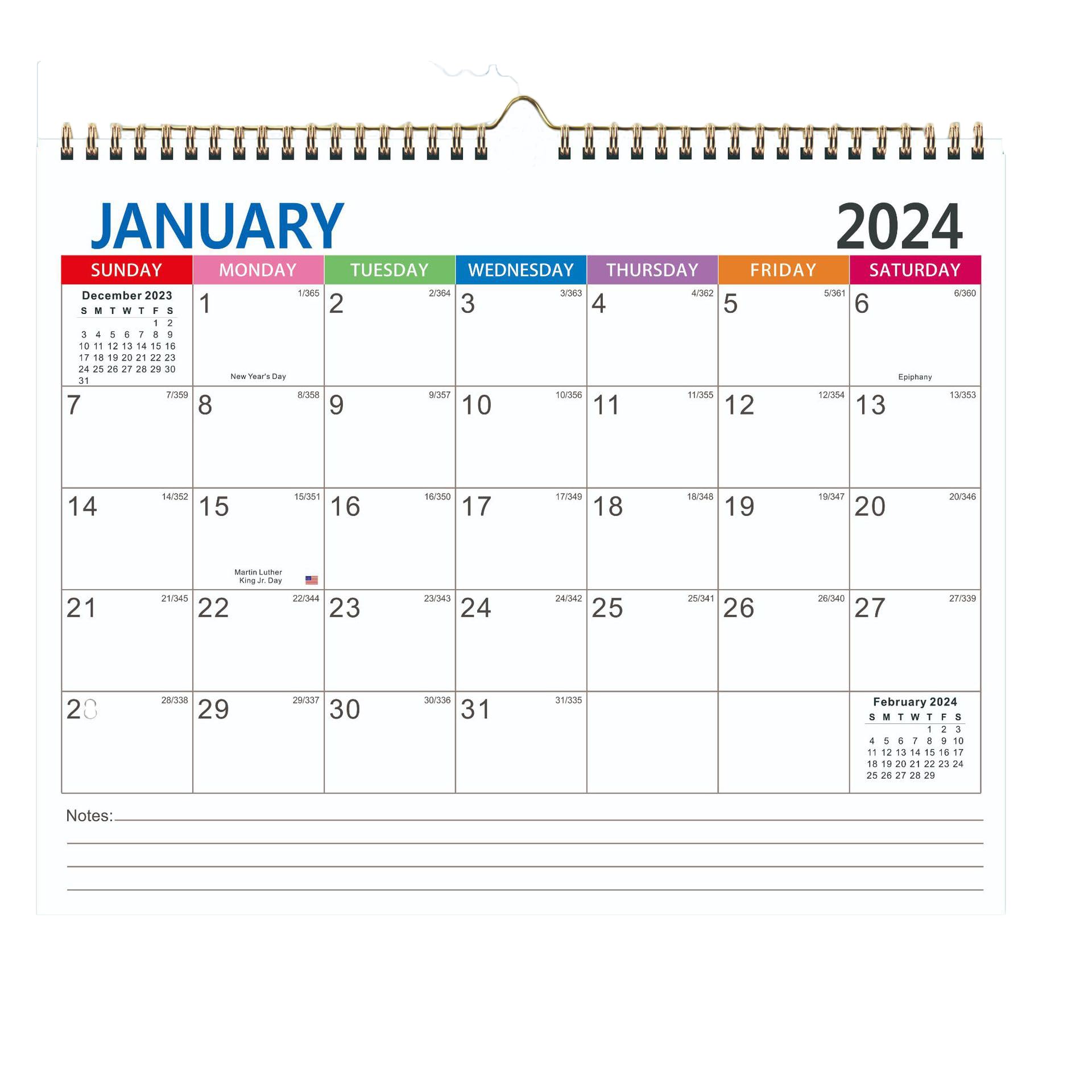 2024 Calendar - 18 Months Wall Calendar 2024-2025, January 2024 - June 2025, Twin-Wire Binding, Premium Paper, Daily Blocks with Julian Dates, Perfect for Organizing - Oil Paintings Design (A)