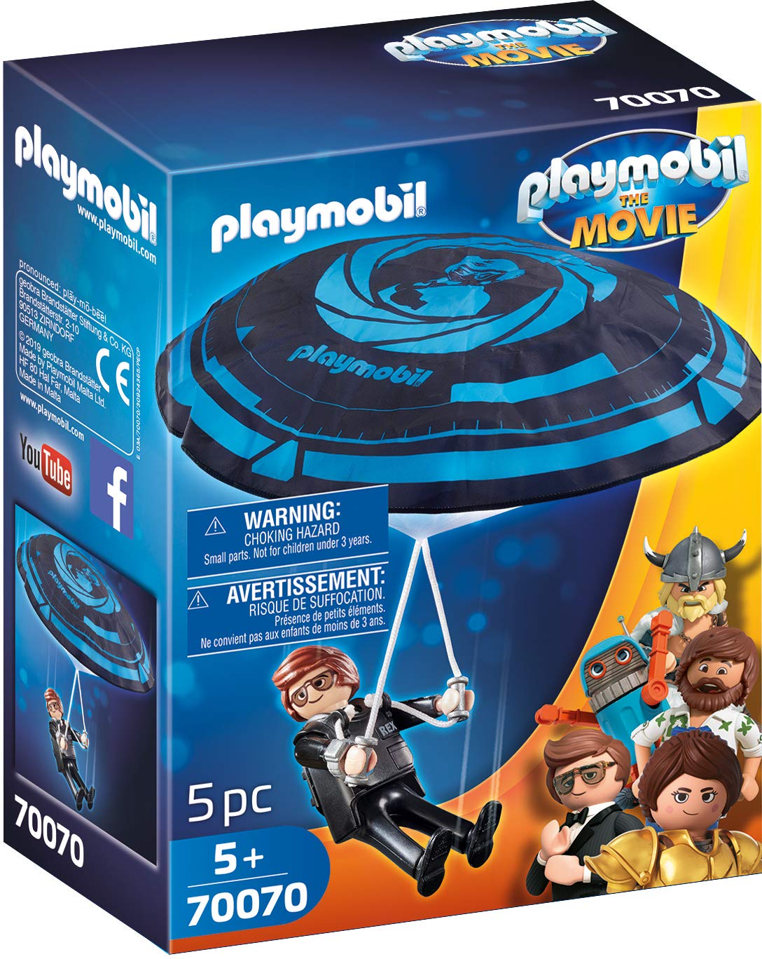 Playmobil70070 THE Movie Rex Dasher with Parachute, For Children Ages 5+, Fun Imaginative Role-Play, PlaySets Suitable for Children Ages 4+