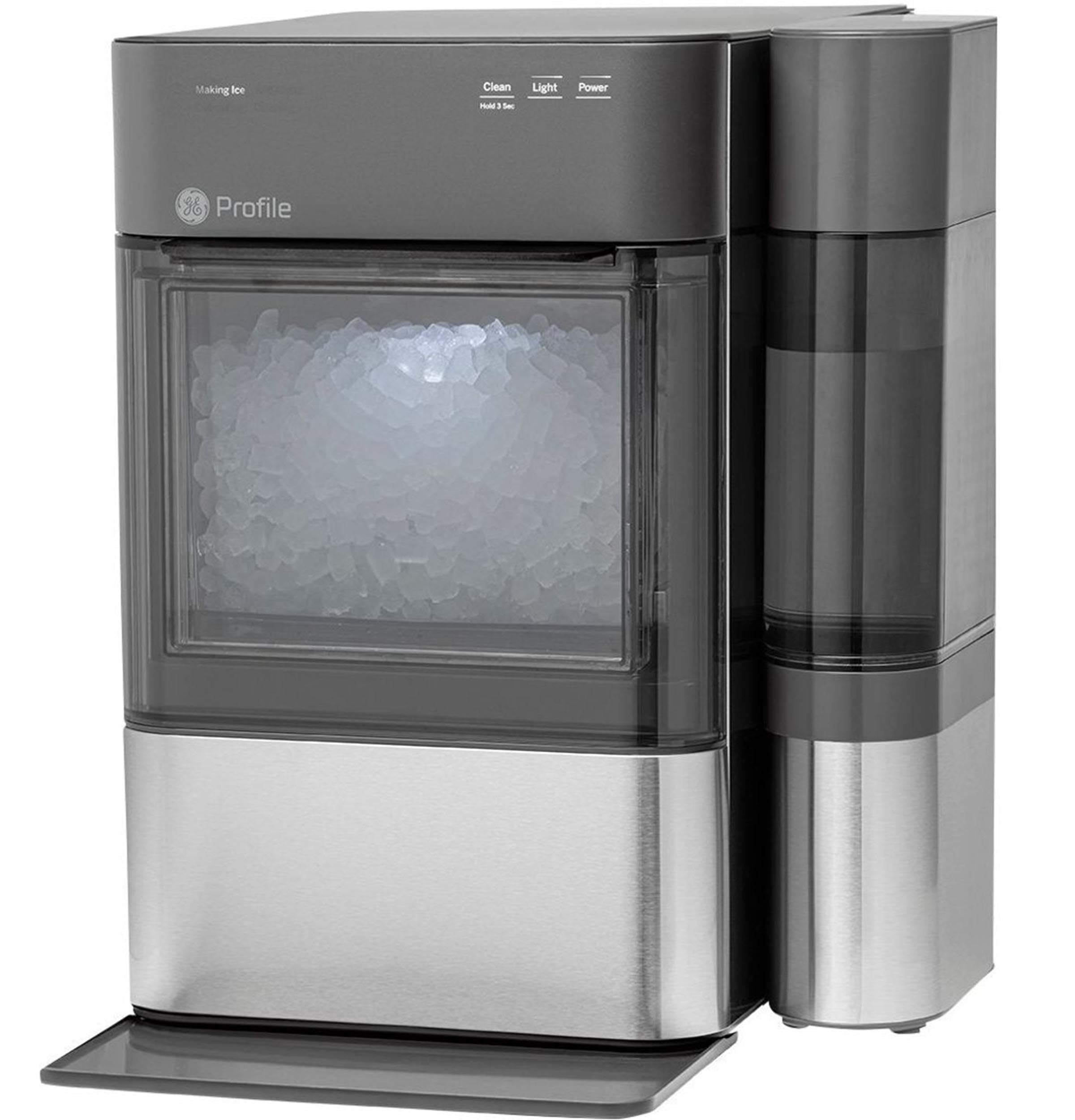 GE Profile Opal 2.0 with 0.75 Gallon Tank, Chewable Crunchable Countertop Nugget Ice Maker, Scoop included, 38 lbs in 24 hours, Pellet Ice Machine with WiFi & Smart Connected, Stainless Steel