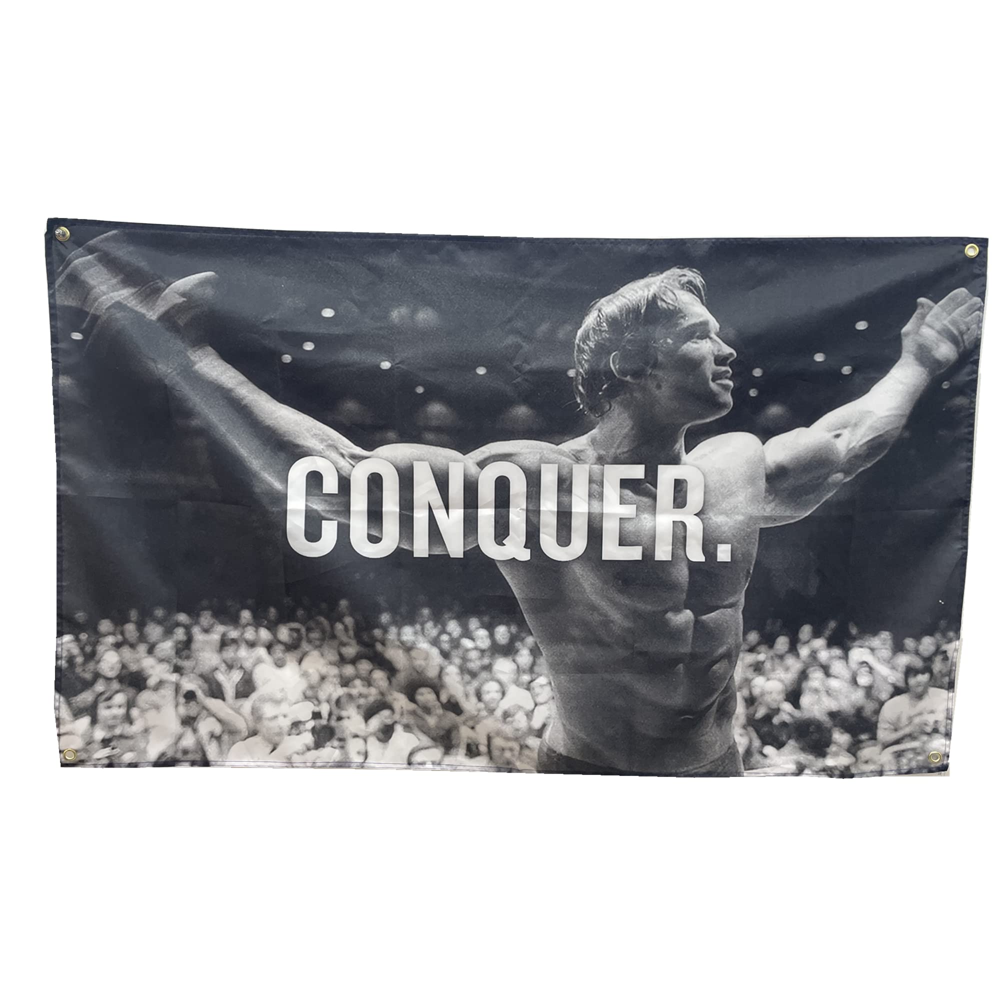 stormflagStormflag Conquer Pose Gym Lifting banner 3x5ft Arnold Schwarzenegger indoor banner 90cmx150cm Polyester 90g with Four Eyelets