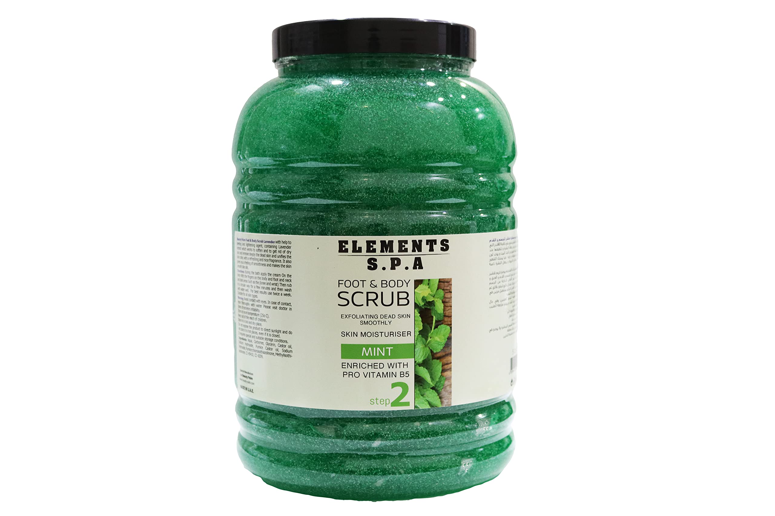 Elements Spa Foot & Body Scrub Mint 5ltr (Mint) , Exfoliating Dead Skin Cells, Skin Moisturizers, Lightening and Brightening Skin Effects, Enriched with Pro Vitamin B5 good for the skin.