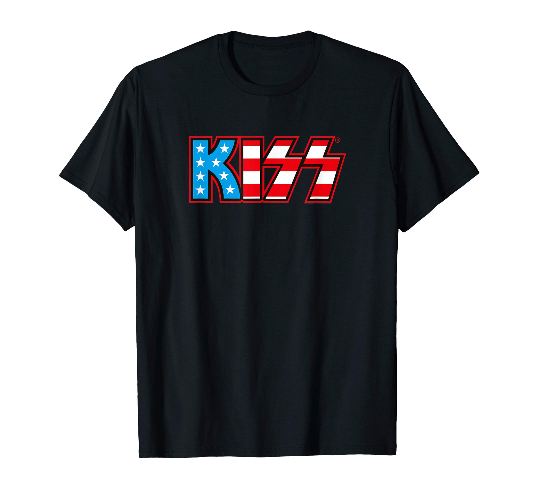 KISS unisex child Classic KISS USA Logo T Shirt, Black, Small US