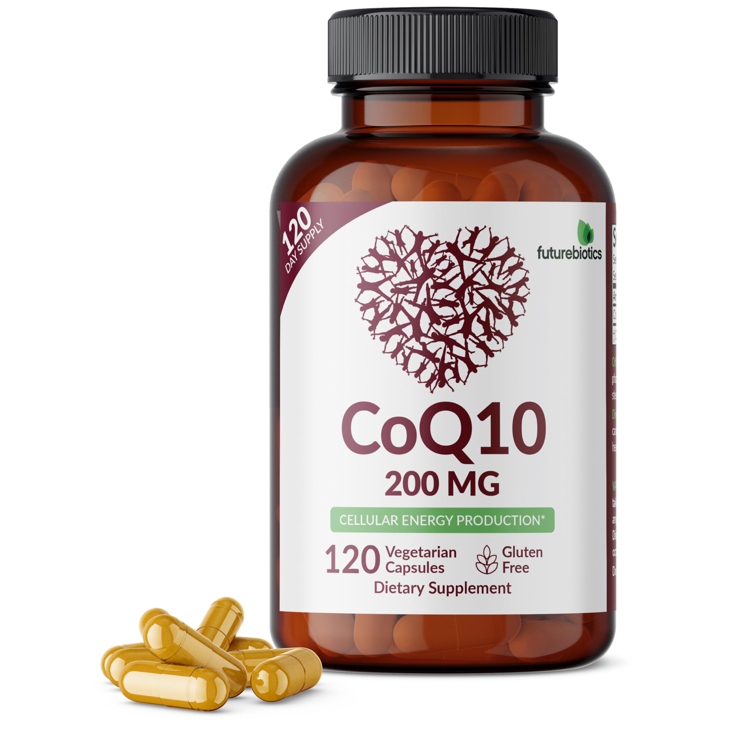 Futurebiotics CoQ10 200 MG Cellular Energy Production, 120 Vegetarian Capsules