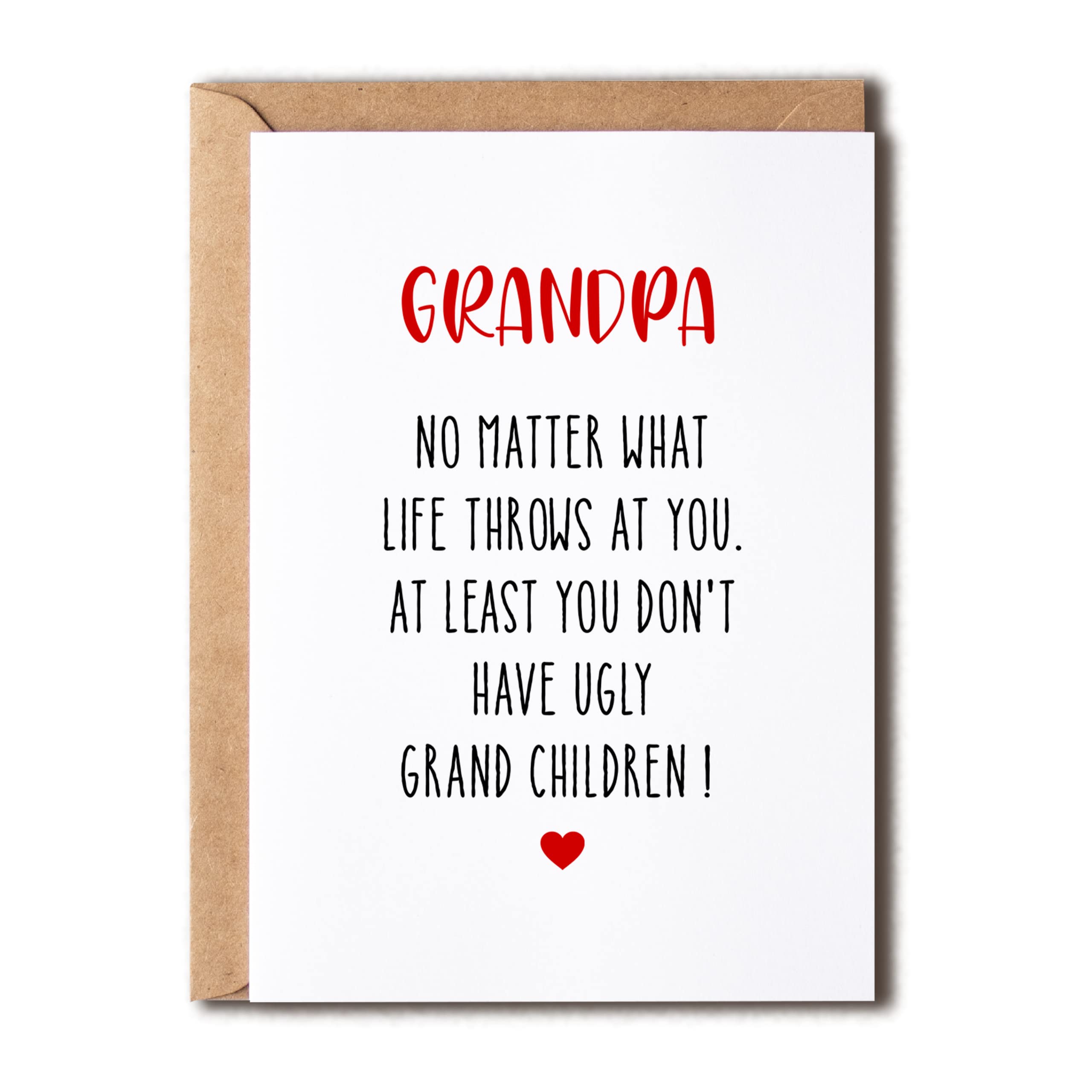 Decolove Grandpa Card - No Matter What Life Throws At You - Cheeky Birthday Card For Grandpa - Funny Greeting Card For Grandpa