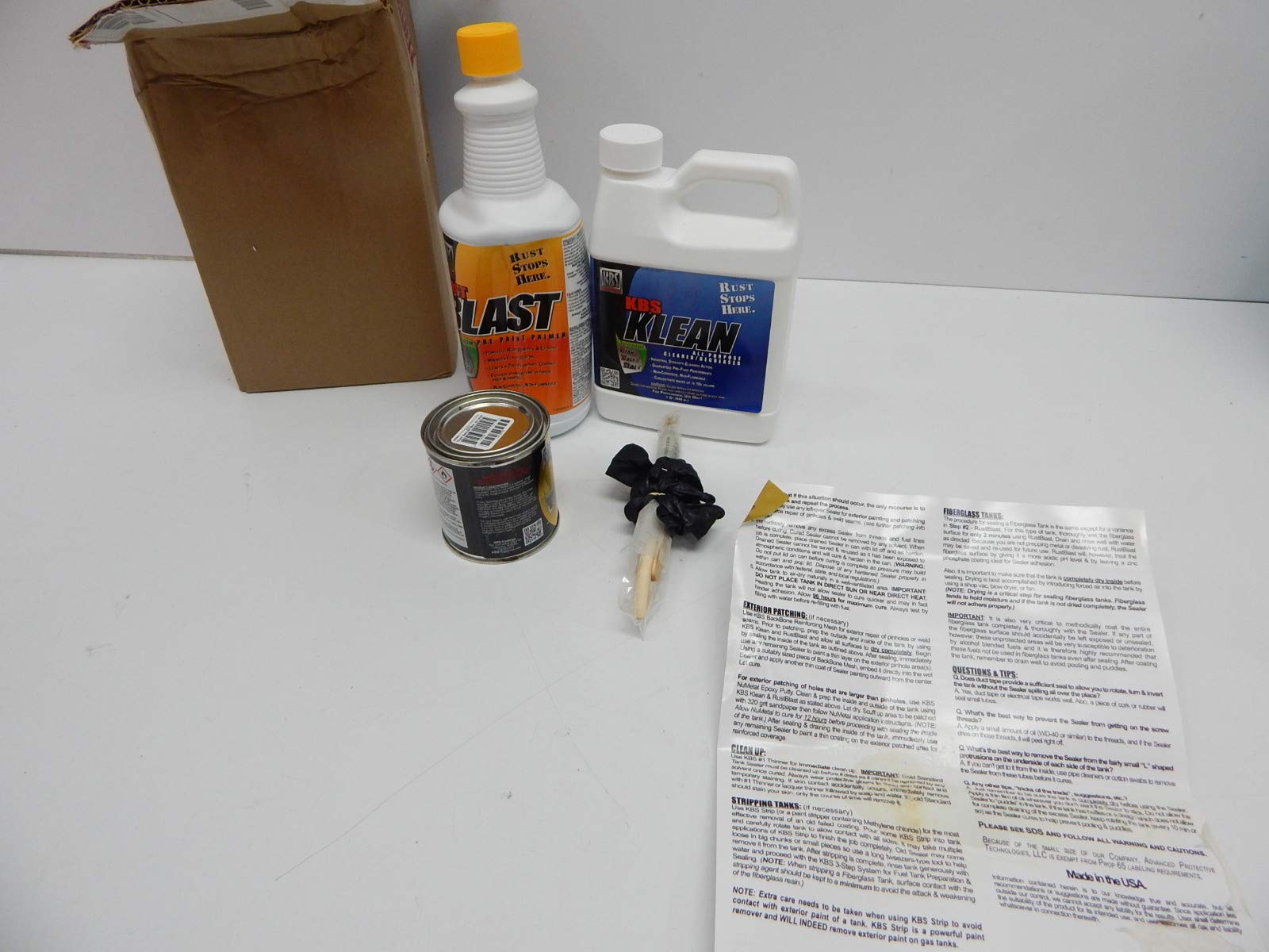 KBS Coatings 52000 Cycle Tank Sealer Kit, Complete Kit - Seals Up To 5 Gallon Tank