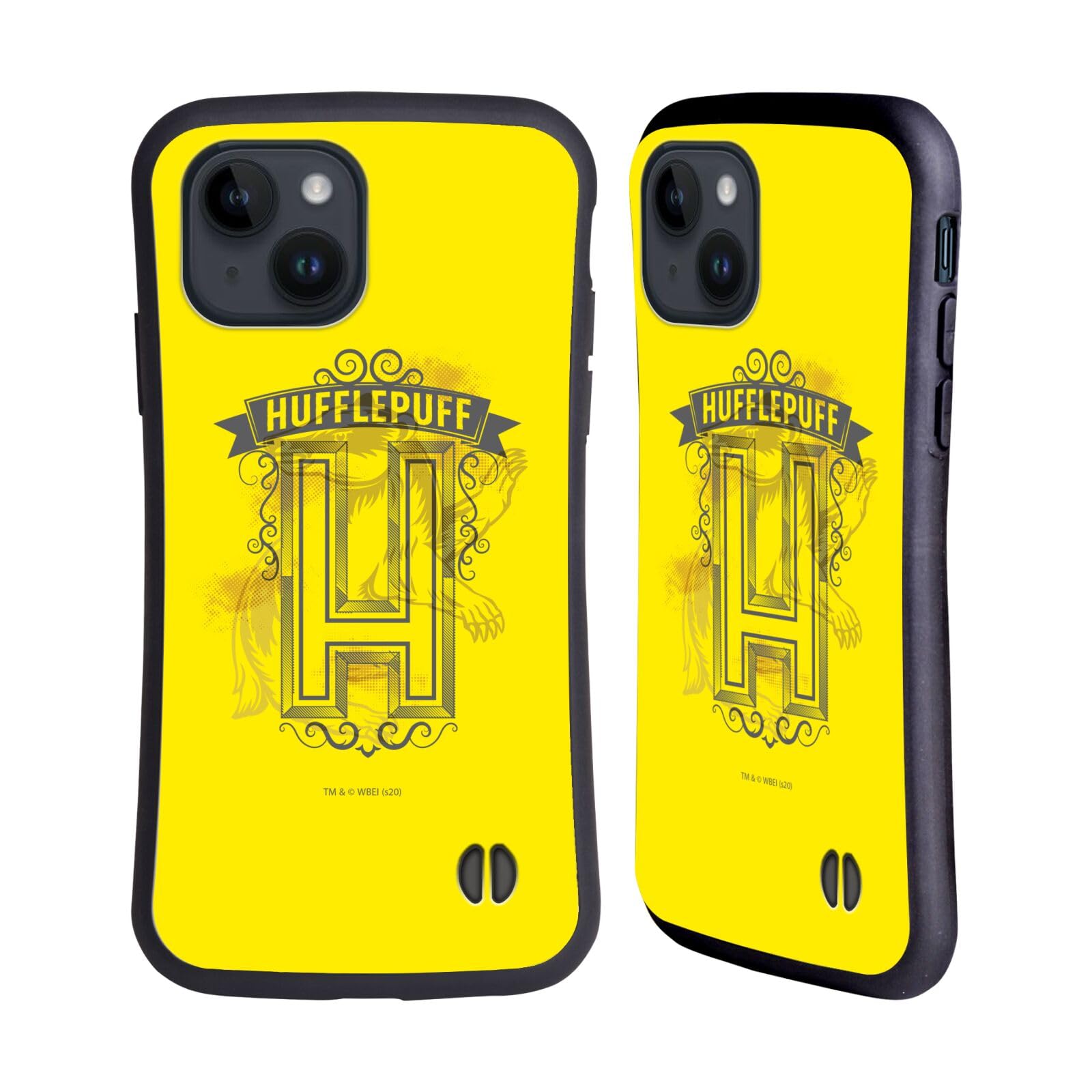 Head Case Designs Officially Licensed Harry Potter Hufflepuff 2 Deathly Hallows XVIII Hybrid Case Compatible With Apple iPhone 15