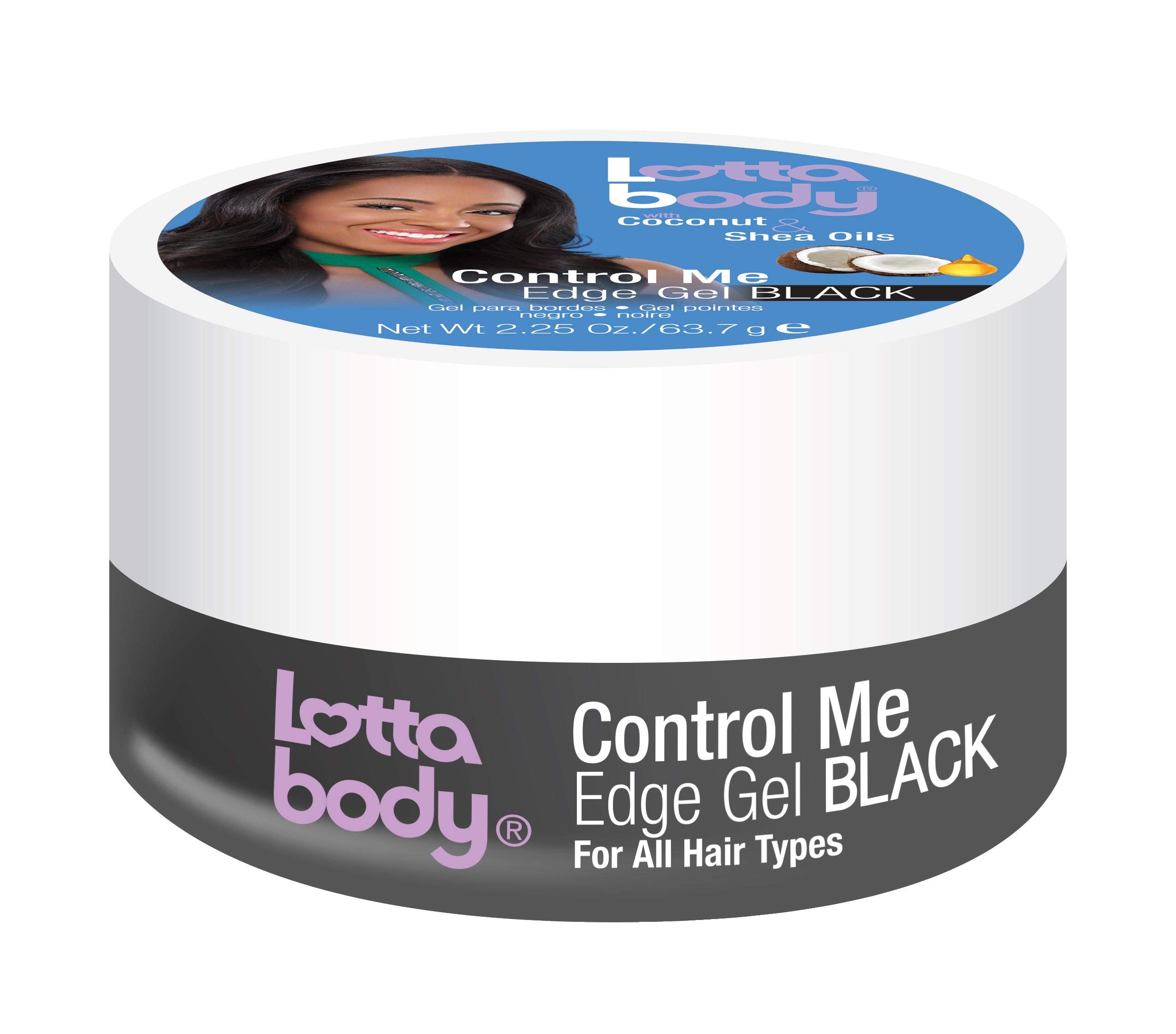 Lottabody Coconut & Shea Control Me Edge Gel Black 2.25Oz (Pack of 4)