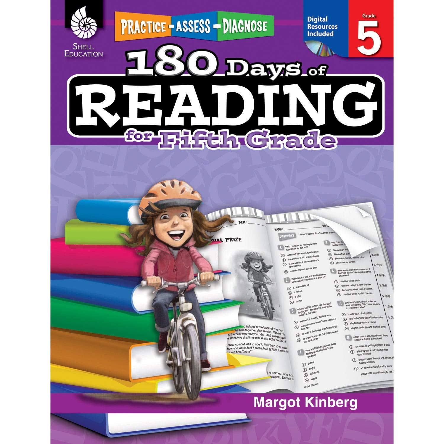 Shell Education 180 Days of Reading Book for Fifth Grade