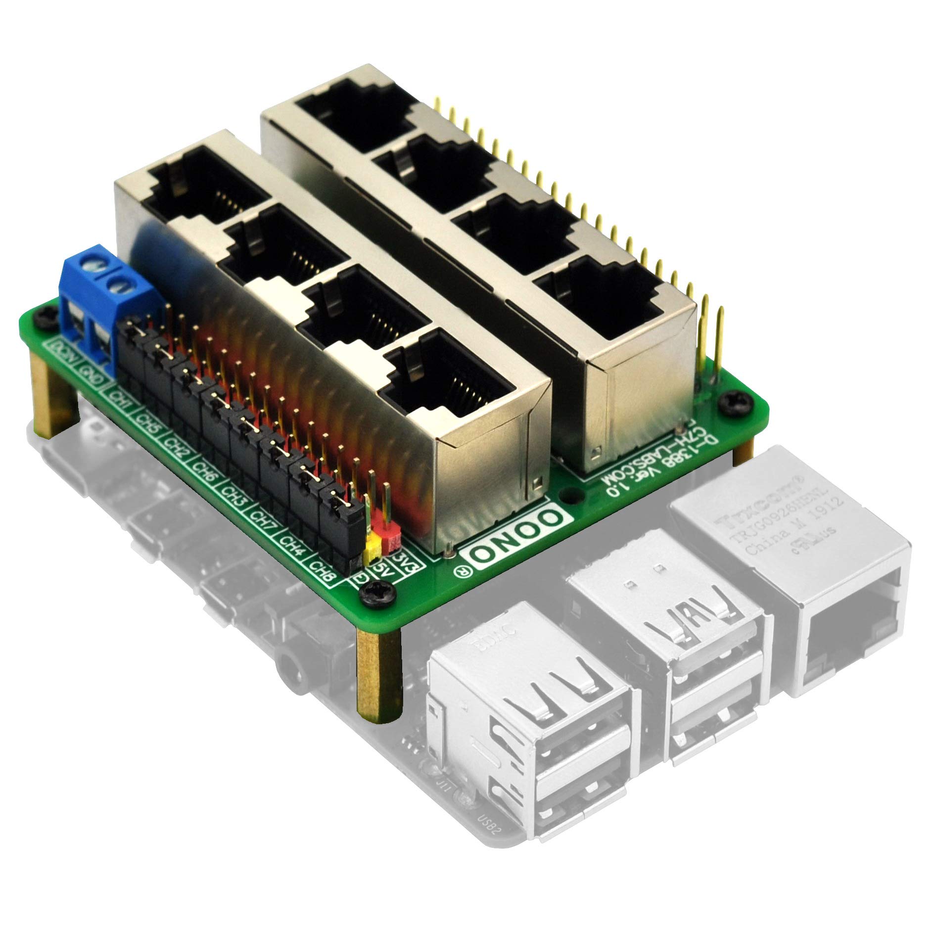 RJ45 GPIO Pinout Breakout Board for Raspberry Pi 1A+ 1B+ 2B 3B 3B+ 3A+ 4B Zero-W