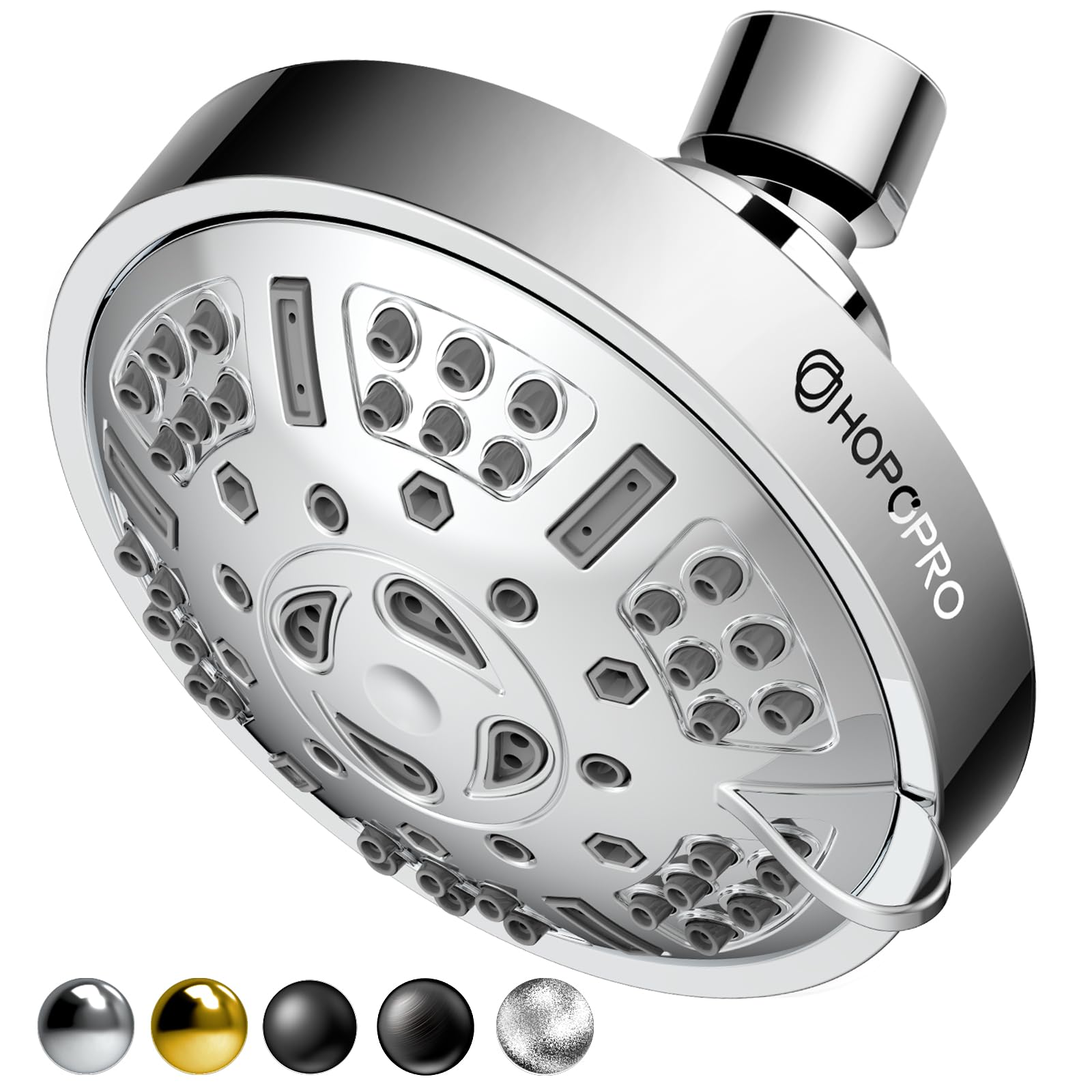 HOPOPRO NBC News Recommended Brand Upgraded 9 Settings High Pressure Shower Head, Fixed Showerhead Adjustable Bathroom Showerhead Multi-functional Rainfall Showerhead for Low Water Flow