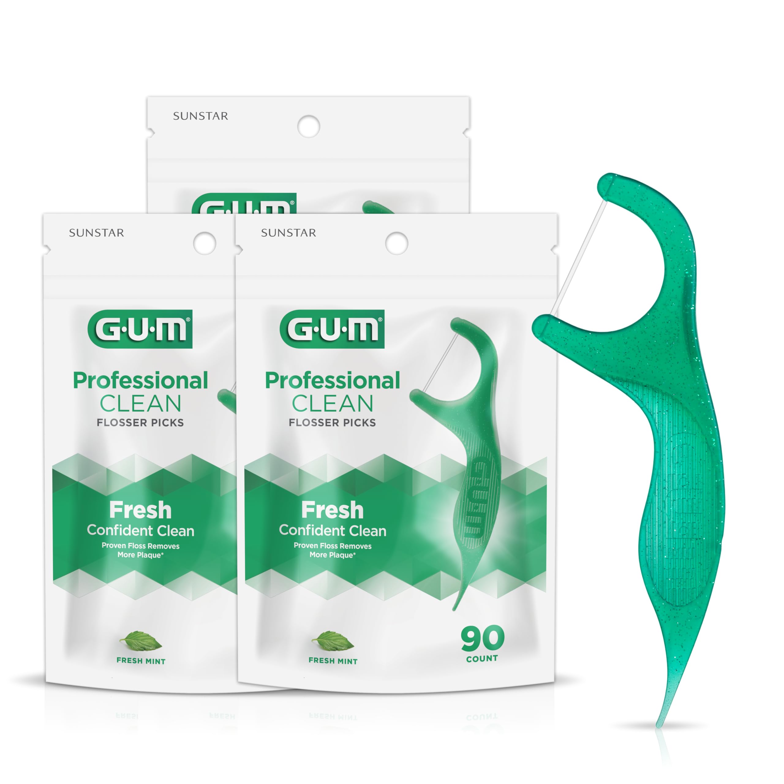 G-U-M Professional Clean Flossers, Mint 90 ea (PACK OF 3)