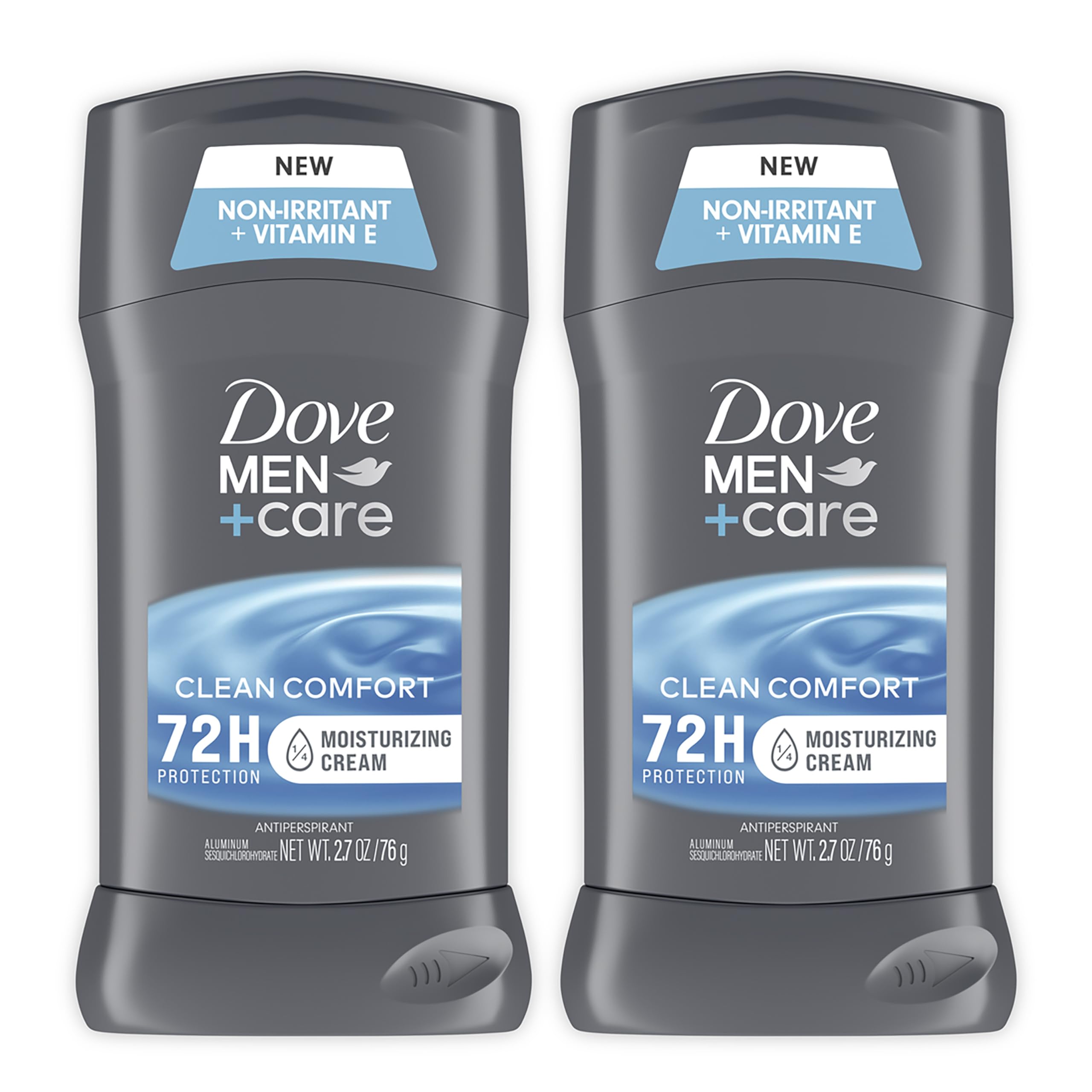 DOVE MEN + CARE Antiperspirant Deodorant Stick Clean Comfort Twin Pack 72-Hour Sweat & Odor Protection Antiperspirant for Men With 1/4 Moisturizing Cream 2.7 oz