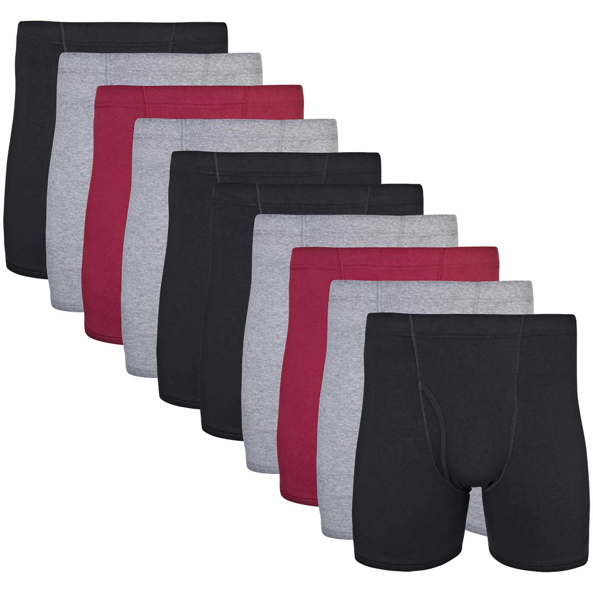 Gildan Men's Underwear Covered Waistband Boxer Briefs, Multipack