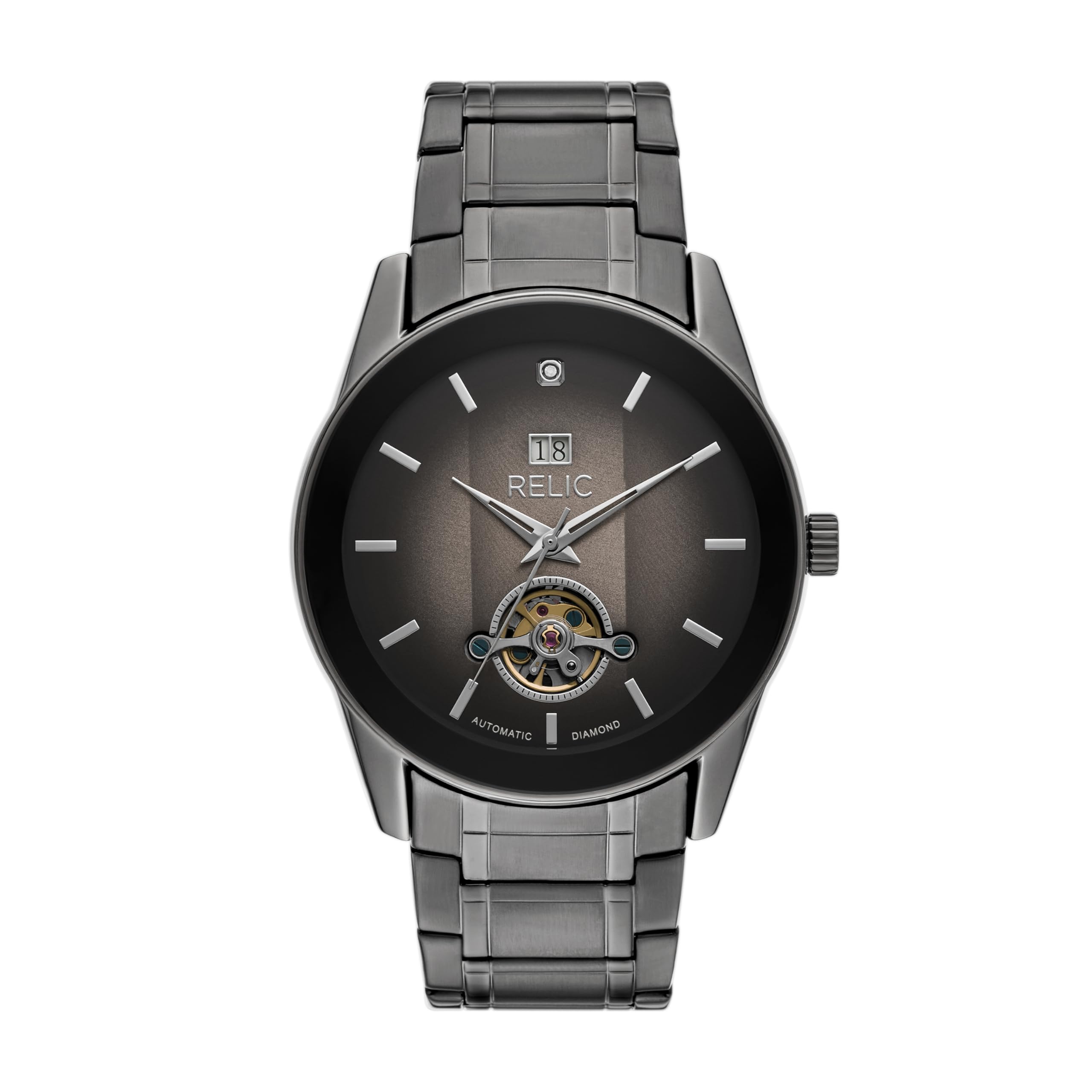 Relic by FossilMen's Rylan Automatic Gunmetal-Tone Stainless Steel Watch (Model: ZR77338)