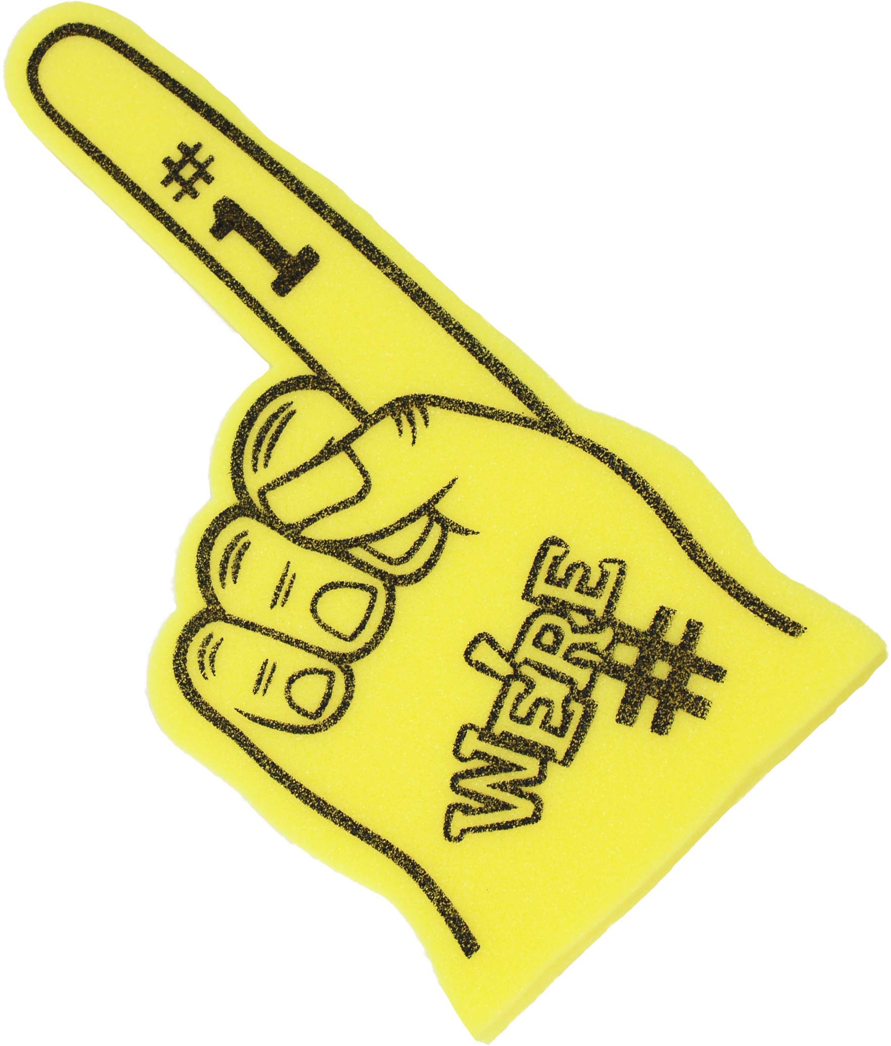 Astek 18 Inch We're Number 1 Finger Team Color Cheerleading Foam Hand Pompom for Sports