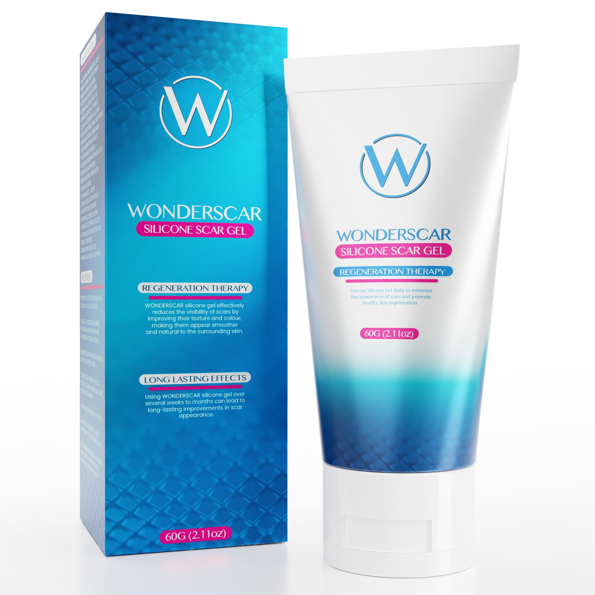 WONDERSCAR™ 60g Large Silicone Scar Gel. Effective Recovery Cream Treatment. Removal of C-Section, Keloid Bump, Burn, Stretch Marks, Acne, Surgery. Fast Healing Injury Reduction Erase Solution.