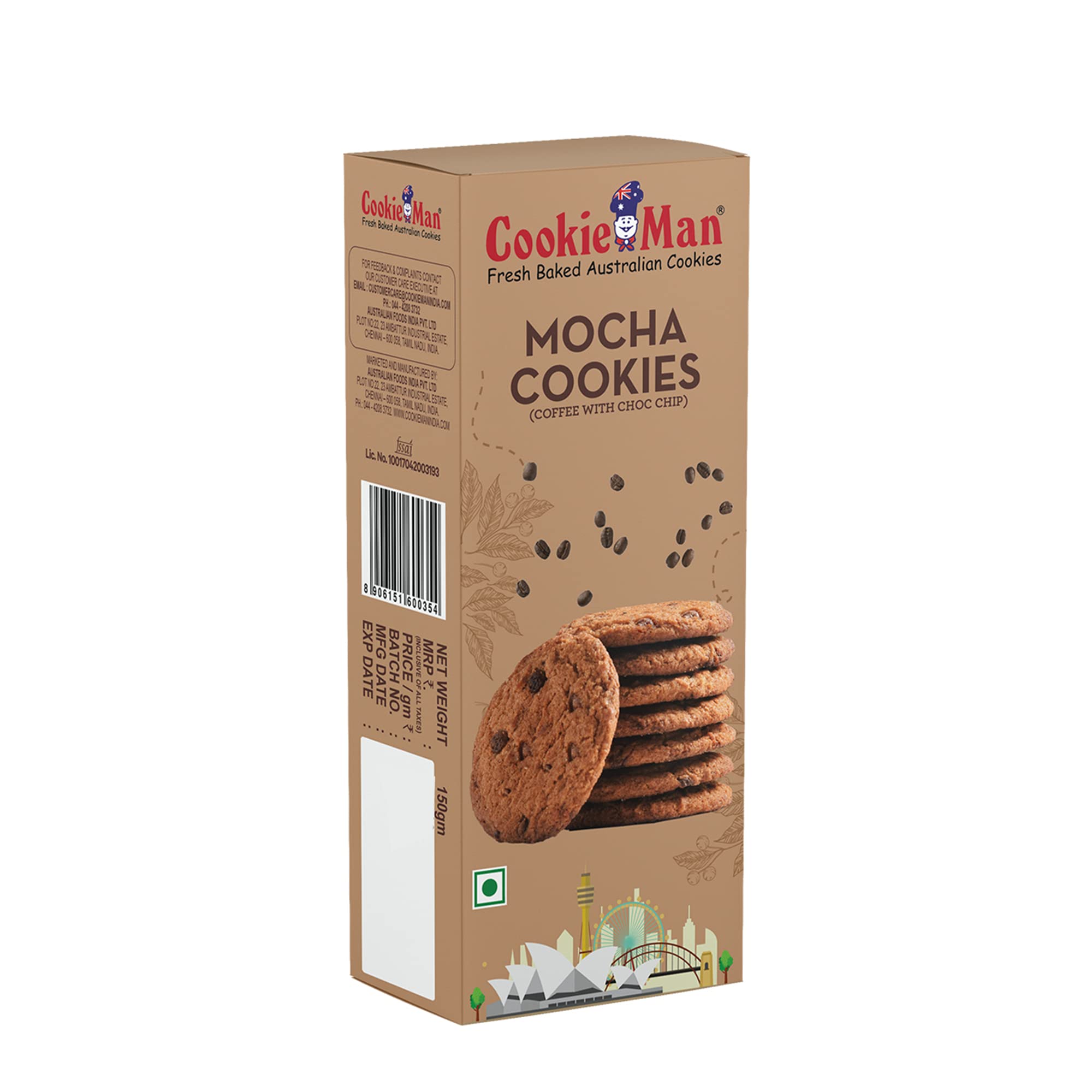 CookieMan Coffee Cookies with Choco Chips - 150g