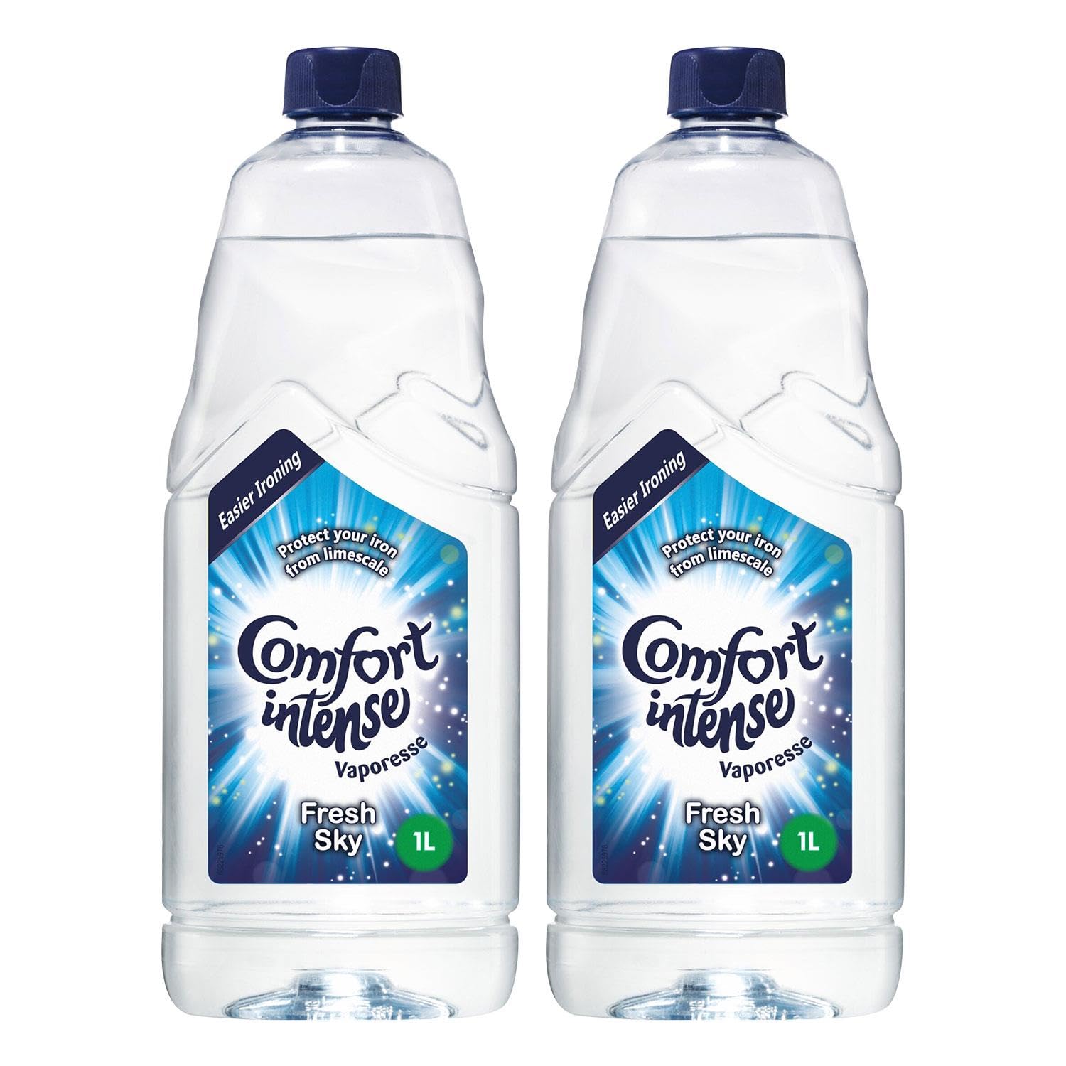 ComfortIroning Water Fresh Sky Intense Vaporesse Deionised Water Gives Your Laundry a Clean, Fresh and Uplifting Fragrance Prevents Limscale for Easy Ironing 1 Litre (Buy 2)