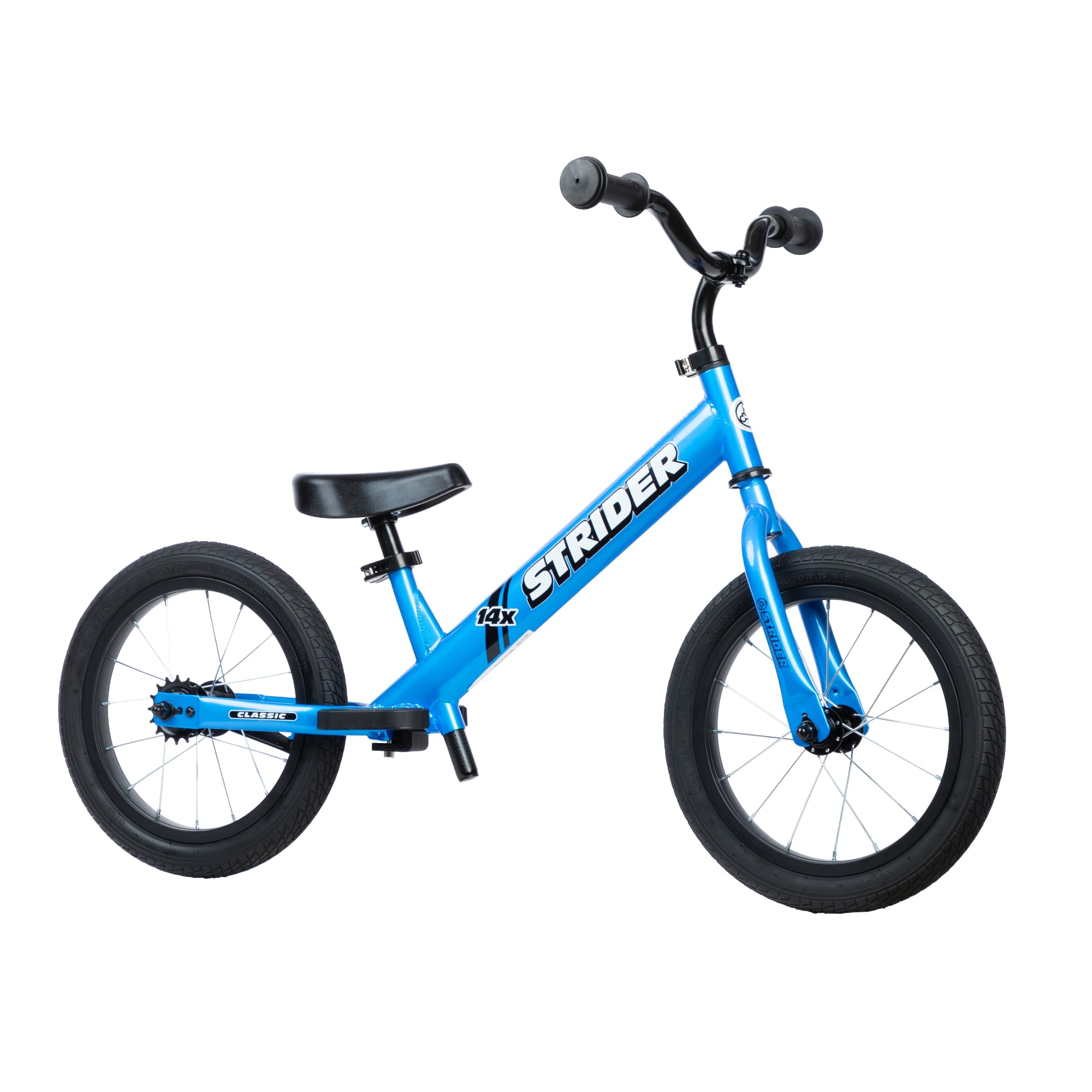 Strider 14x - Balance Bike for Kids 3 to 6 Years - Includes Kid-Size Grips, Padded Seat, Performance Footrest & All-Purpose Tires - Easy Assembly & Adjustments