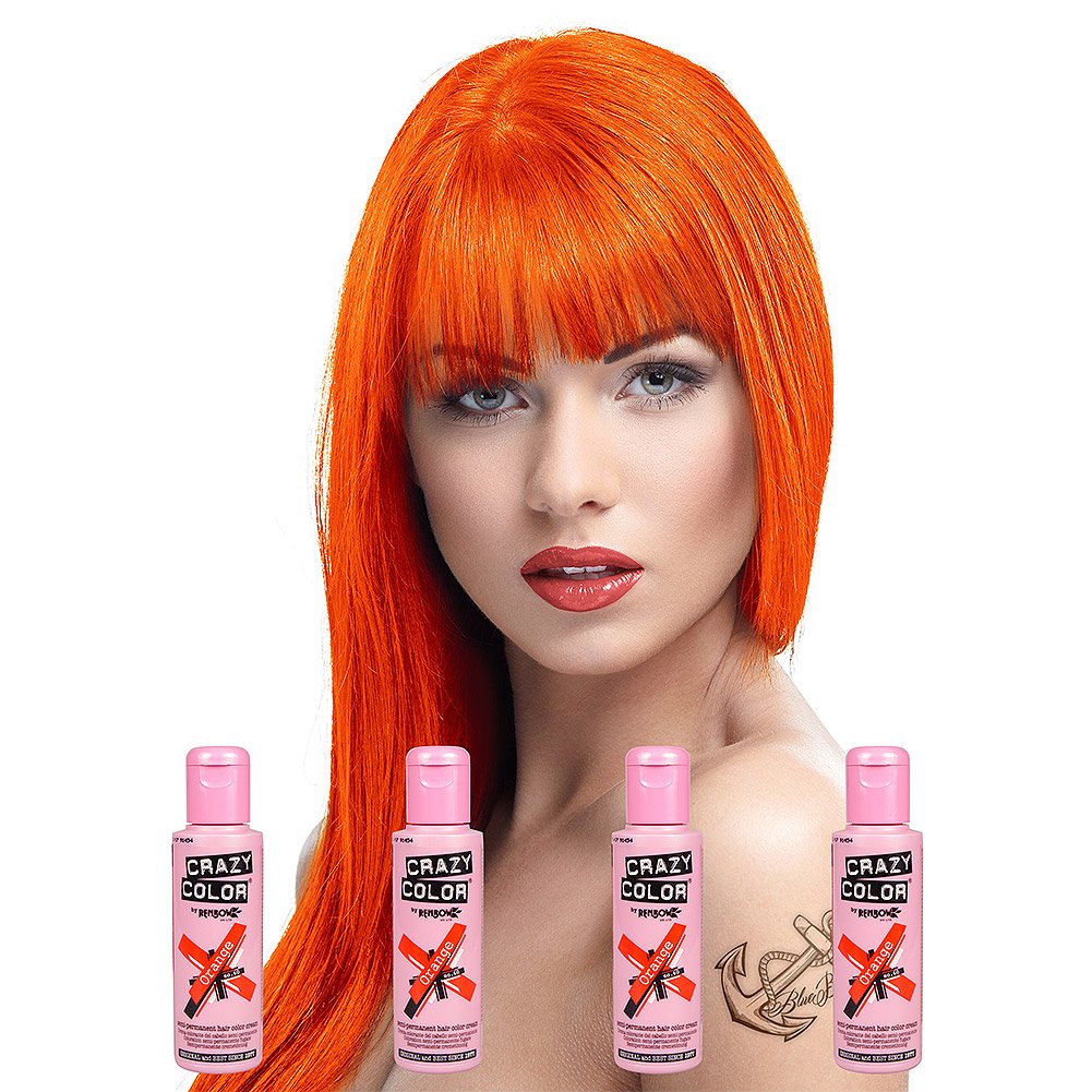 Renbow Crazy Colour 4 x Semi-Permanent Hair Colour Creams, 100ml