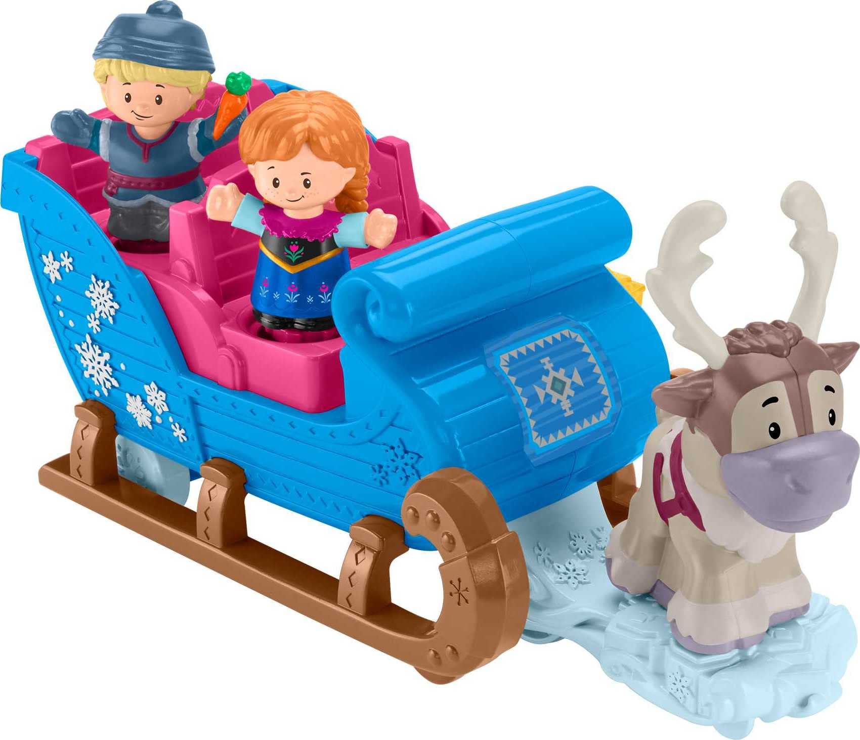 Fisher-PriceLittle People Toddler Toy Disney Frozen Kristoff’s Sleigh Vehicle with Character Figures for Pretend Play Kids Ages 18+ Months