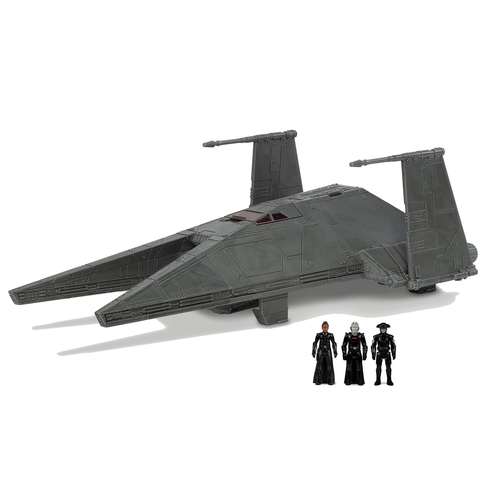 Star Wars Micro Galaxy Squadron Inquisitor Transport Scythe - 7-Inch Starship Class Vehicle with Three 1-Inch Micro Figure Accessories