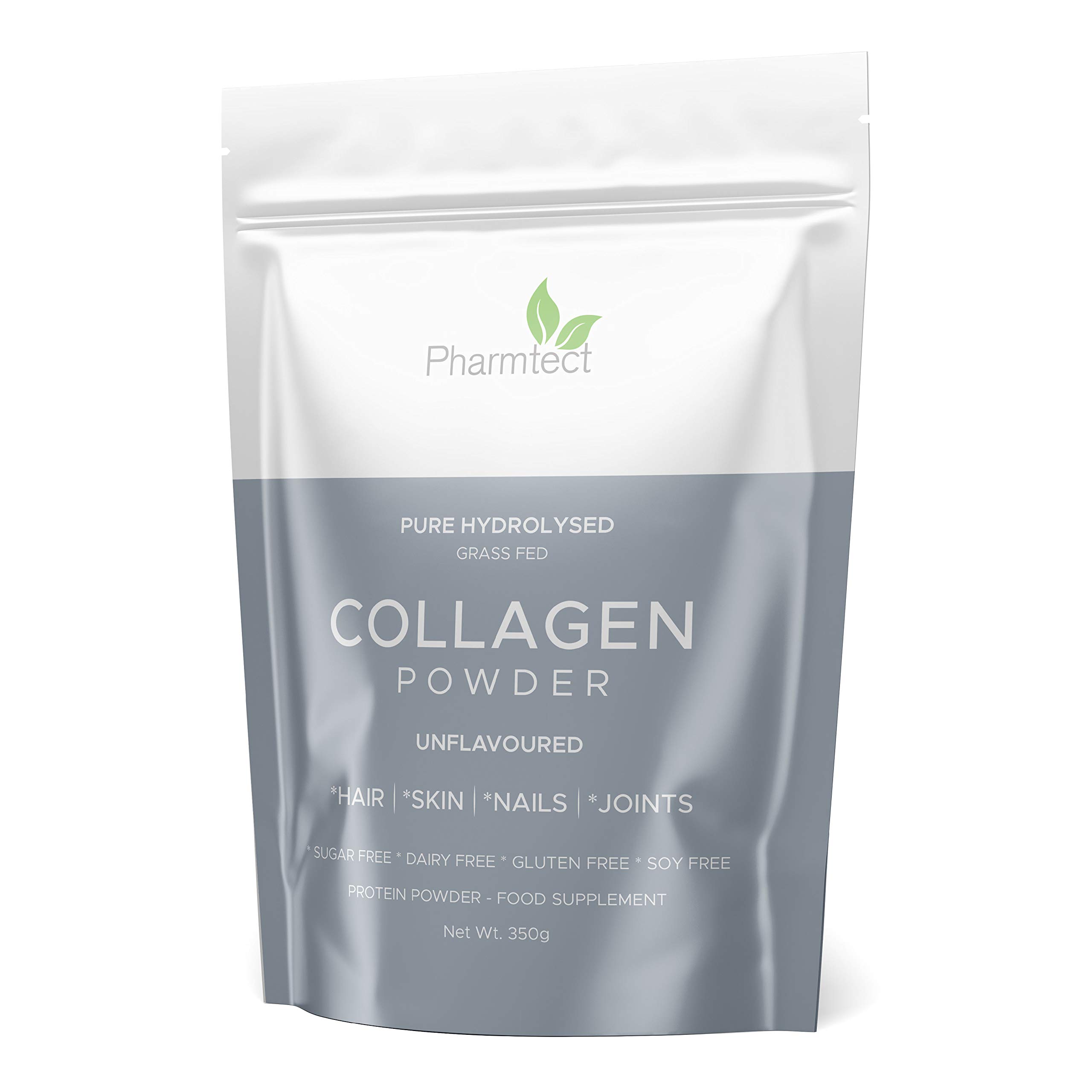 Pure Hydrolysed Collagen Powder 100% Grass Fed - Supplement for Hair, Skin, Nails, Gut, Joints, Bones & Wrinkles - Odourless & Tasteless - Hormones Free - Keto & Paleo Diet Made In The UK By Pharmtect