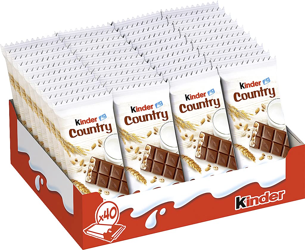 Kinder Country Chocolate Bar, 0.83 Ounce (Pack of 40)