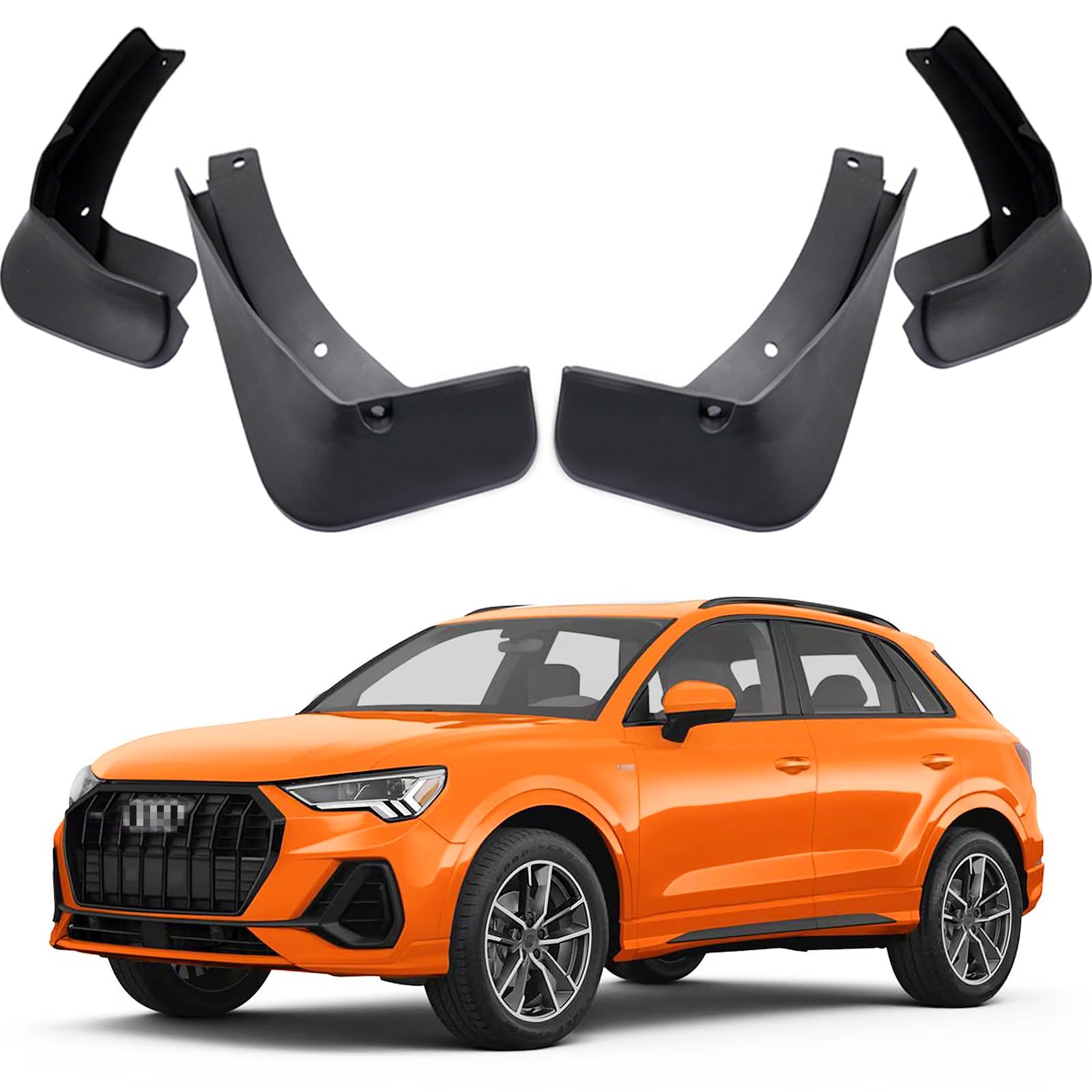 Car Mudguard Fender Mud Flaps Splash Guard Compatible with 2019 2020 2021 2022 2023 2024 Audi Q3 S-Line (Model w/S Line Package)