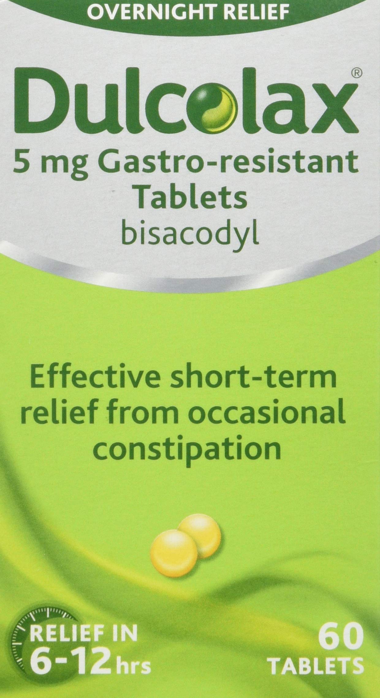 Dulcolax Constipation Relief Laxative 5mg Bisacodyl Gastro Resistant Tablets - 60 Tablets