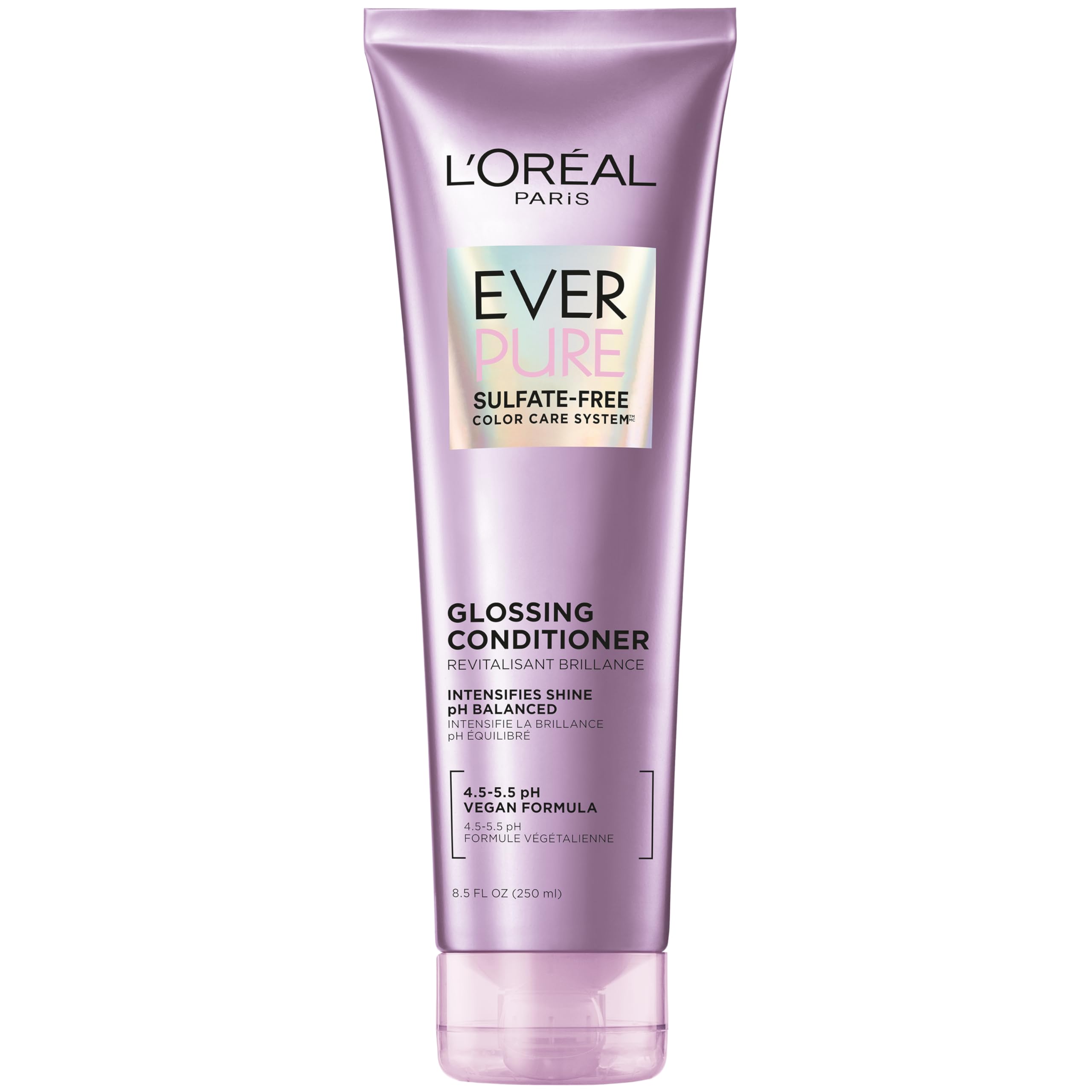 L'Oreal ParisSulfate Free Glossing Conditioner, Intensifies Hair Shine & Smoothness, pH Balanced & Argan Oil Infused Vegan Hair Care, EverPure, 8.5 Fl Oz