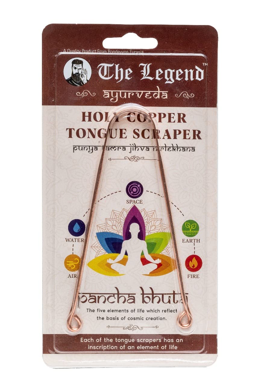 The Legend Pack of 1 Ayurveda Heavenly Copper Tongue Cleaner or Scraper | Metal Tongue Scraper and Handmade