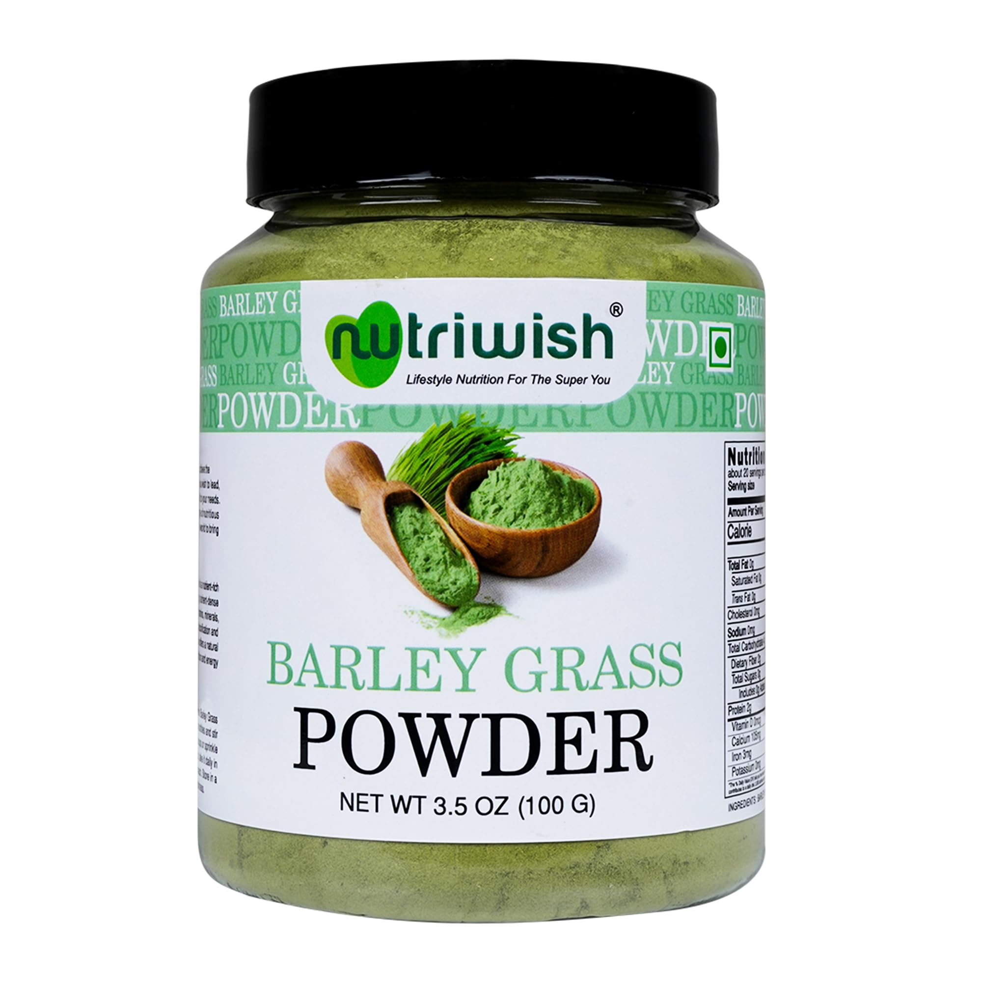 Nutriwish Barley Grass Powder, 100g| Pack of one | Barley Powder for Drinking | Immunity Booster