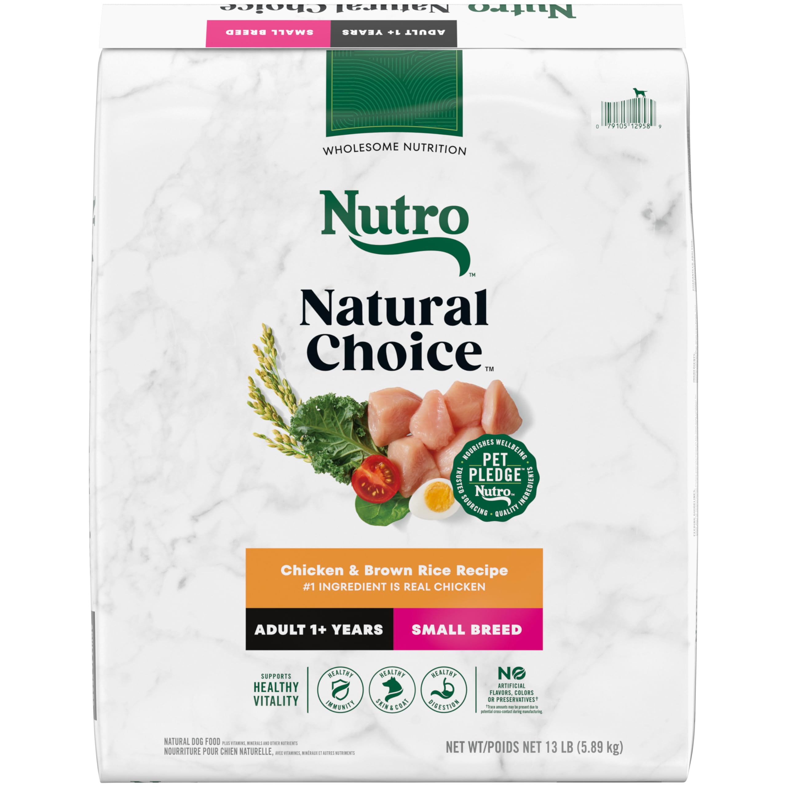 NutroNatural Choice Adult Small Breed Dry Dog Food, Chicken and Brown Rice, 13 lbs.