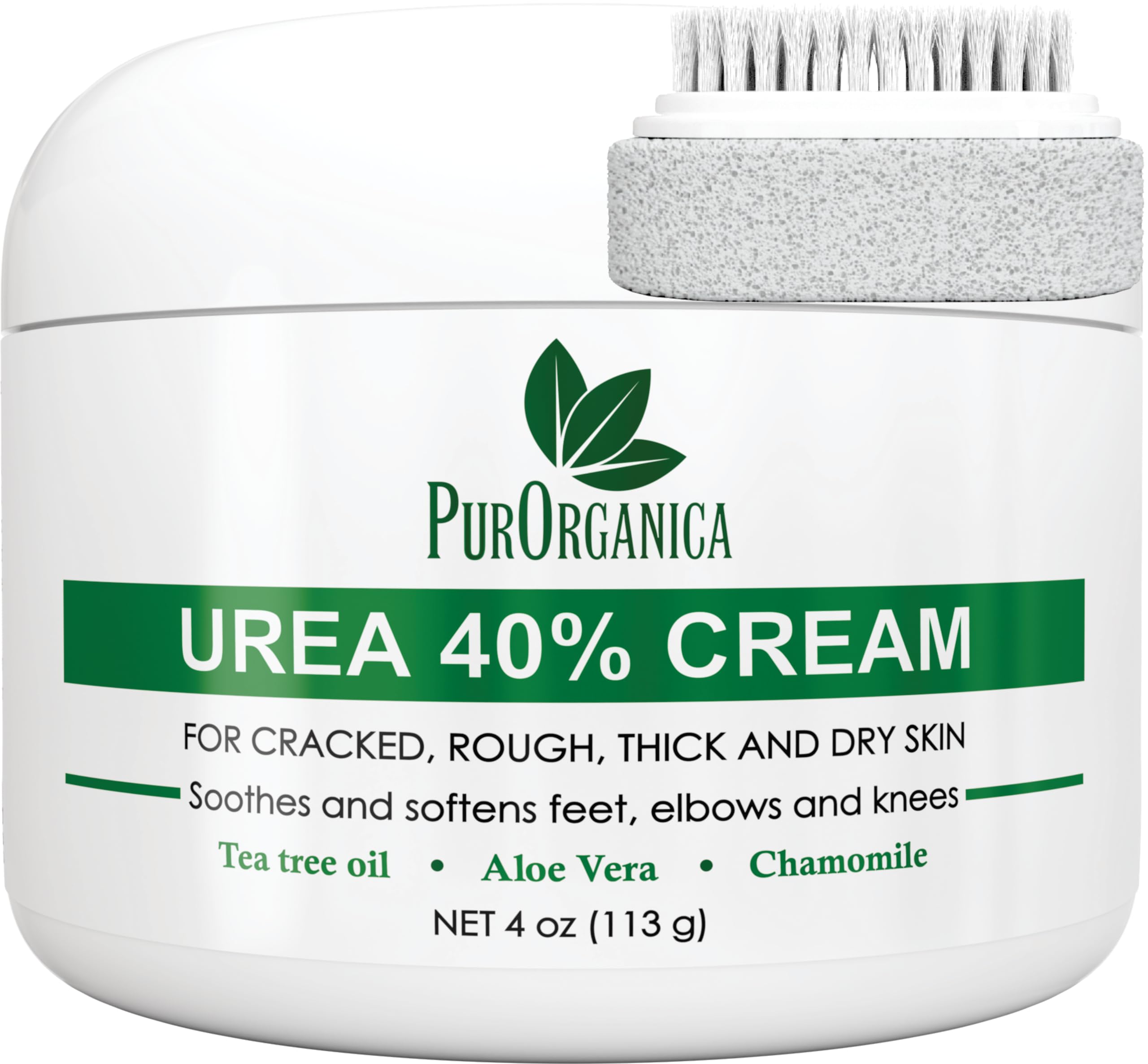 PurSources Urea 40% Foot Cream - No Pumice Stone - Best Callus Remover - Moisturizes and Rehydrates Feet, Knees & Elbows - For Thick, Cracked, Rough, Dead & Dry Skin - 4 oz - 100%