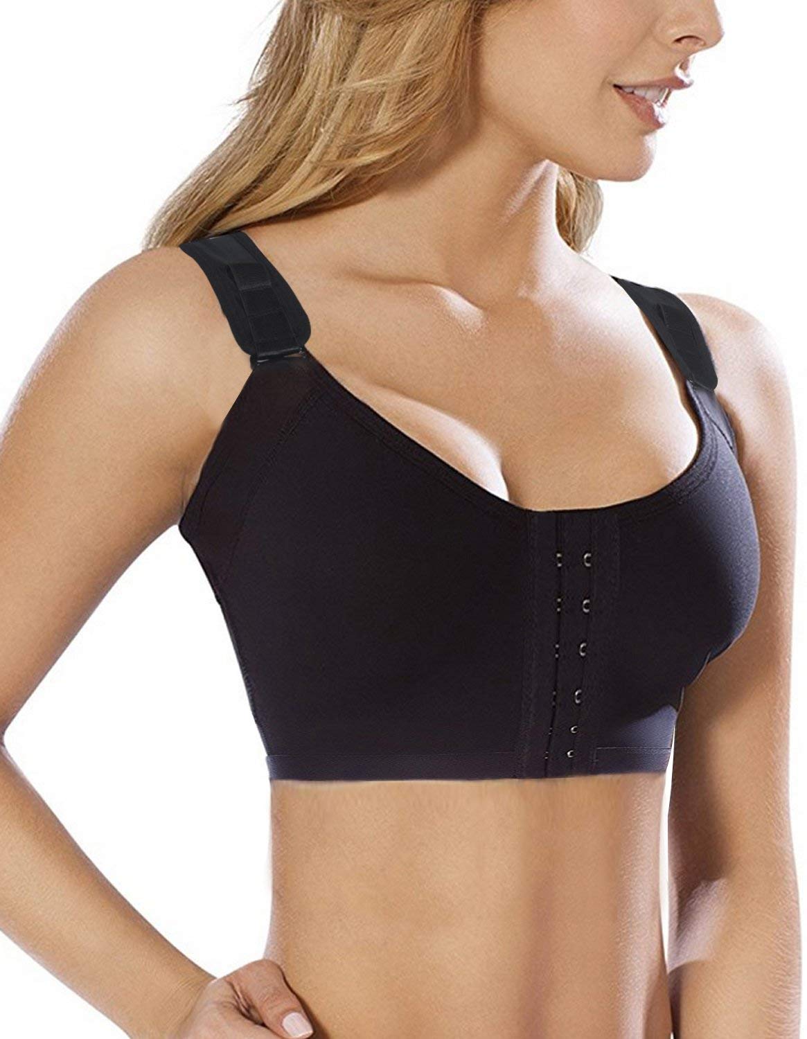 SHAPERXWomen‘s Post-Surgery Front Closure Brassiere Sports Bra