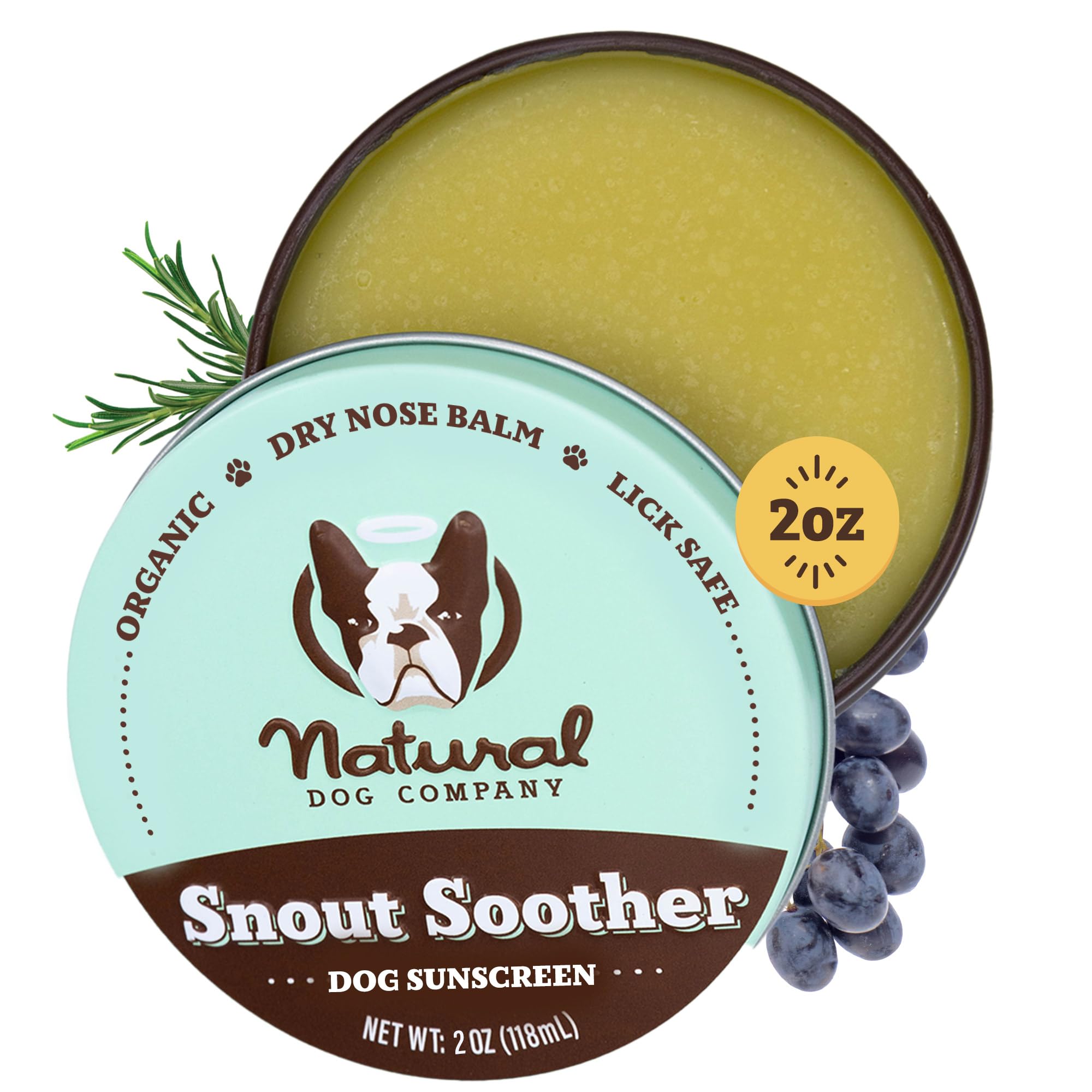 Natural Dog Company - Snout Soother | Dog Nose Balm for Chapped, Crusty and Dry Dog Noses, Organic, All Natural Ingredients 2oz/59ml Tin