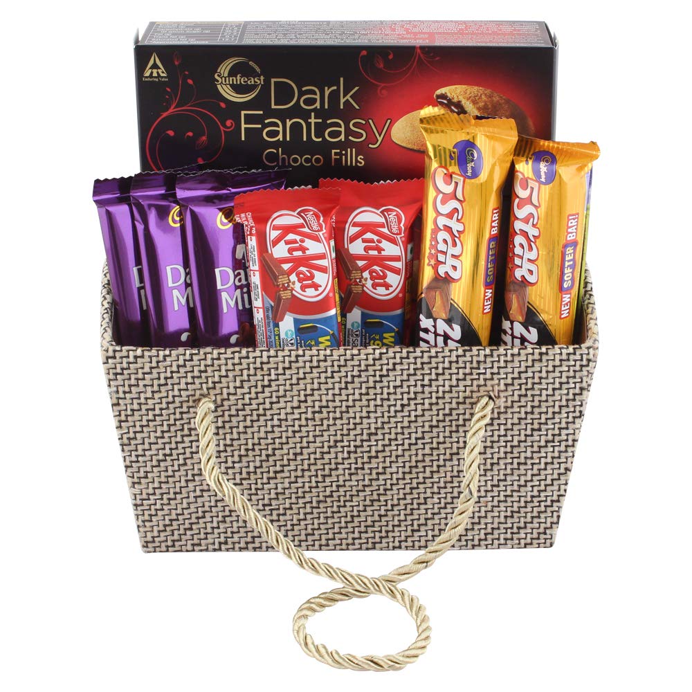 Astonished Retail Assorted Chocolates | Chocolate Gift Hamper with Beautiful Basket | Chocolate Gift Hamper for Rakhi, Birthday, Christmas, Diwali, Holi, New Year, Anniversary, 1