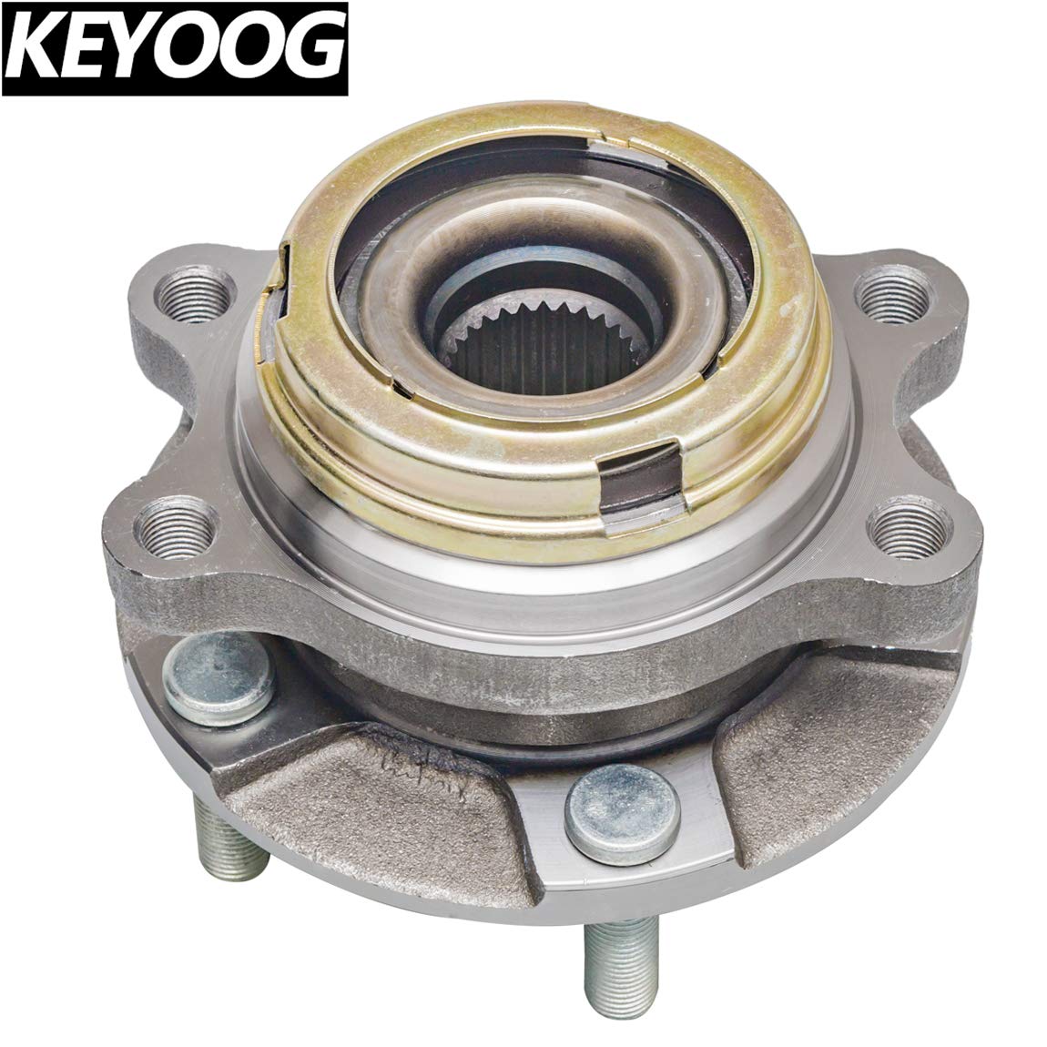 KEYOOG 513335 (For AWD,5 Lug) HA590125 Front Wheel Hub and Bearing Assembly Fit For Infiniti EX35 EX37 FX35 FX45 FX50 G25 G35 G37 M35 M37 M45 M56 Q40 Q50 Q60 Q70 Q70L QX50 QX70 40202-CG110