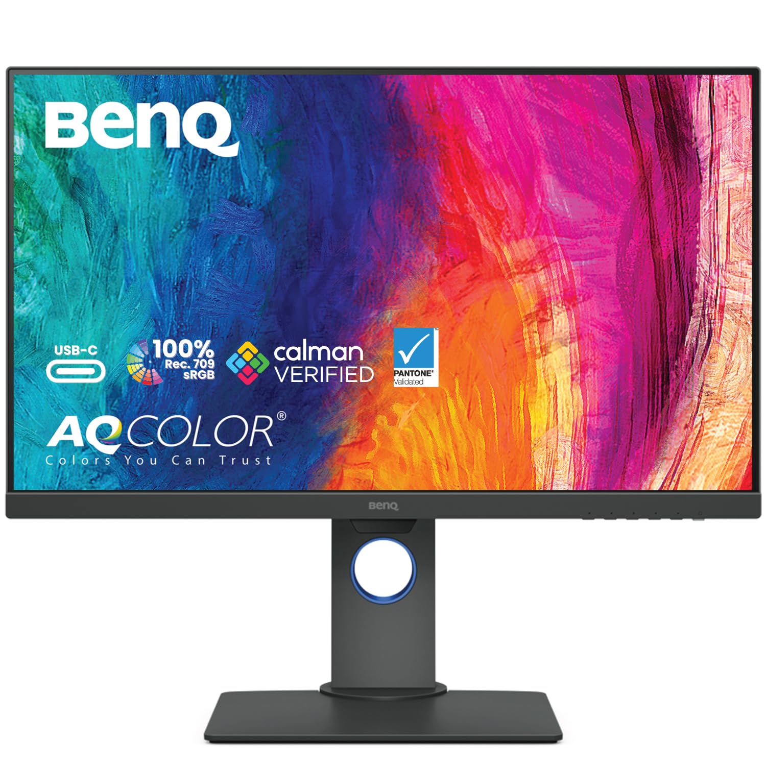 BenQ PD2705Q 27 inch 2K QHD 2560x1440 Designer Monitor,HDR10, sRGB, Rec.709,sRGB,IPS,USB-C(65W),USB Hub, AQCOLOR, Factory-Calibrated, CAD/CAM ,Animation,M-Book,Speaker Ergonomic, ICC Sync (Grey)