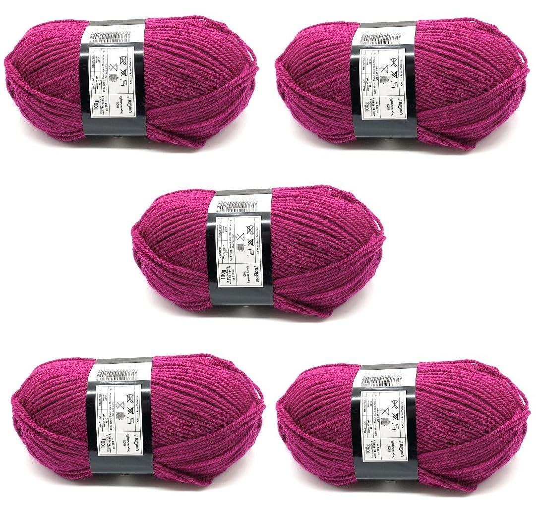 Pack of 5 x 100g Balls Aran Yarn - Crimson