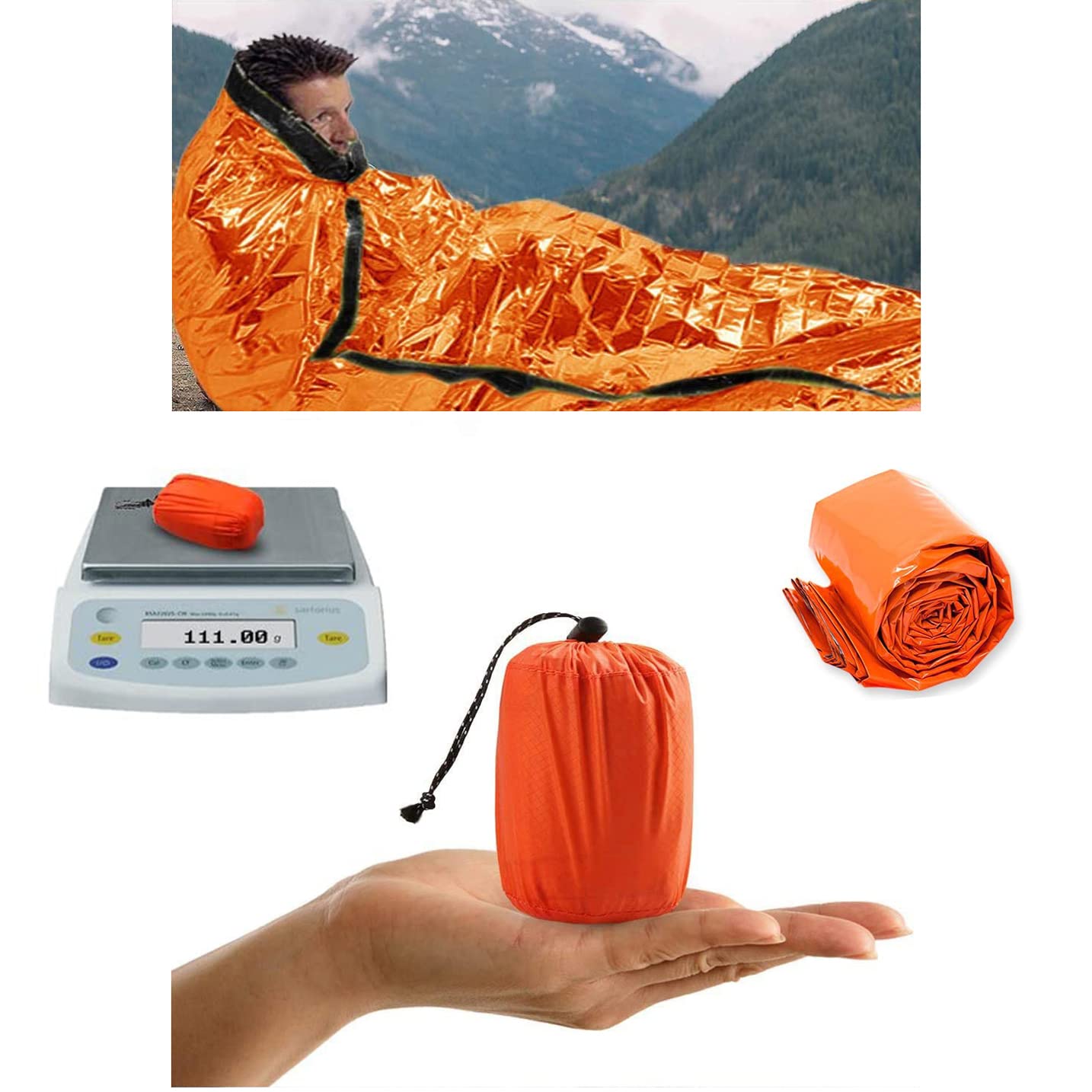 Bapao Portable, Thermal Bivvy Sleeping Bag, Lightweight, Waterproof, Compact Emergency Warming Equipment, Survival Tent.