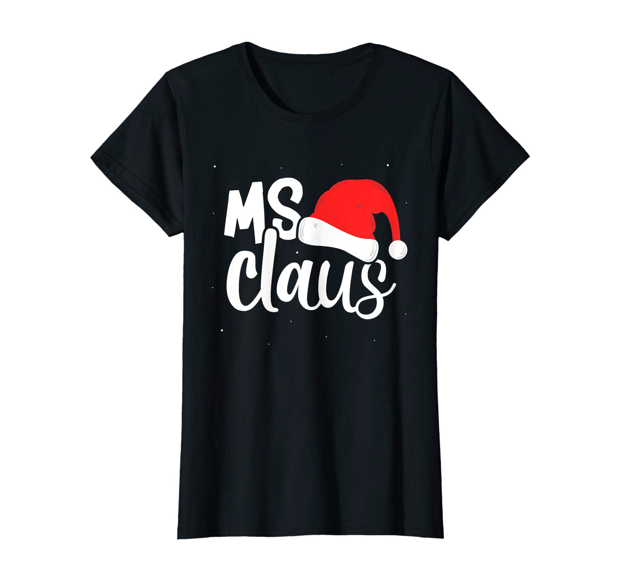 Womens Mr and Ms Santa Christmas Couple Matching Ms Santa T-Shirt