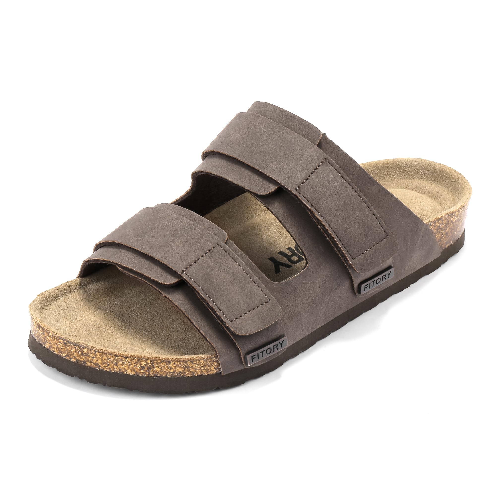 FITORYMens Classic Sandals with Two Straps Beach Slides for Summer Size 7-13.5