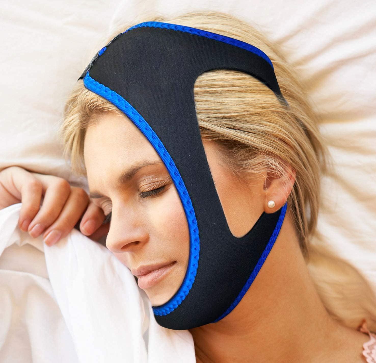 FORYOUAnti Snoring Chin Strap, Most Effective Snoring Solution and Anti Snoring Devices, Stop Snoring Sleep Aid With Perforated Breathable Fabric Adjustable Size For Men and Women