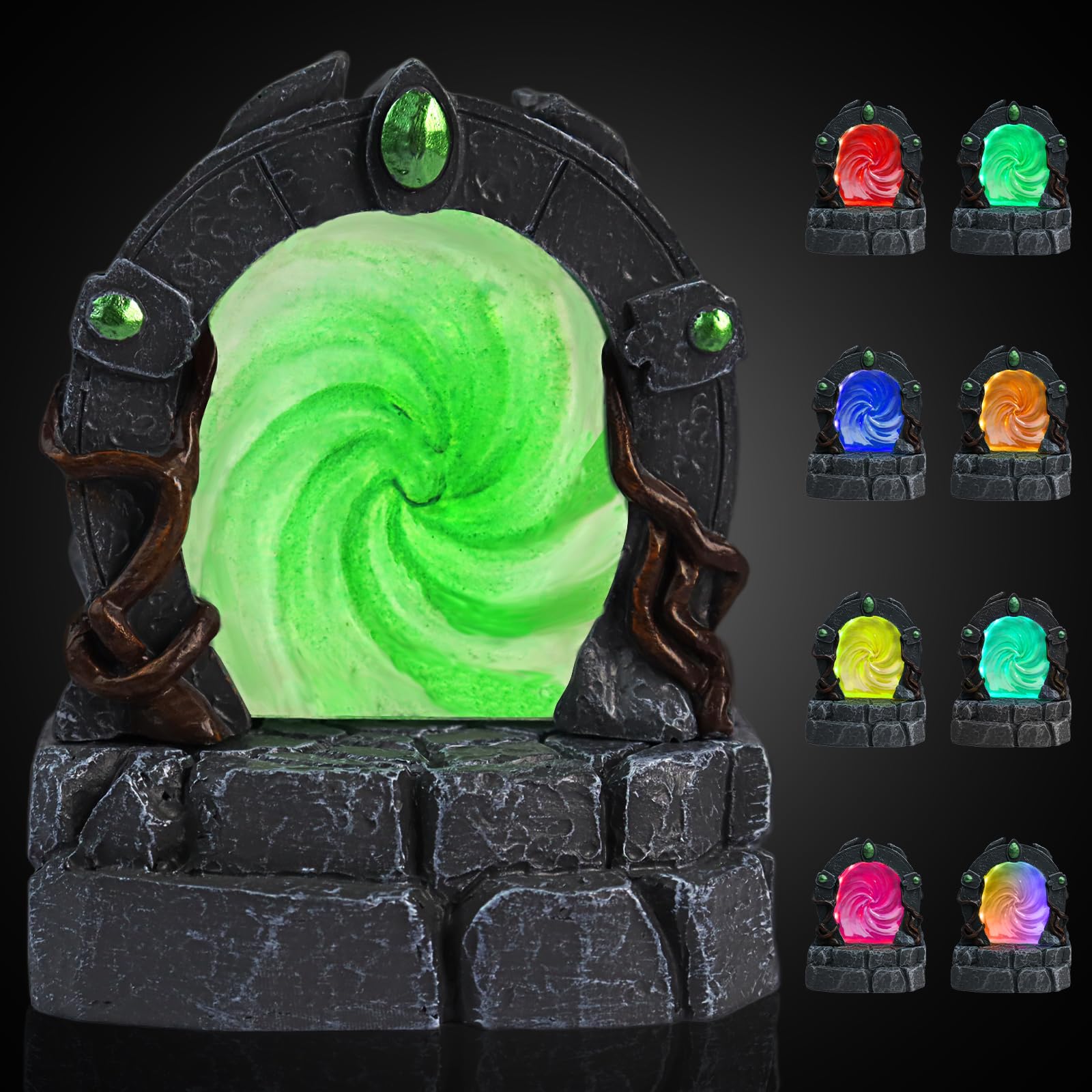 CZYYDND Glowing Portal Resin Miniature with Color-Changing LED Lights - Magic Portal Terrain, RPG Scenery for Tabletop Wargaming, Dungeons & Dragons and Warhammer