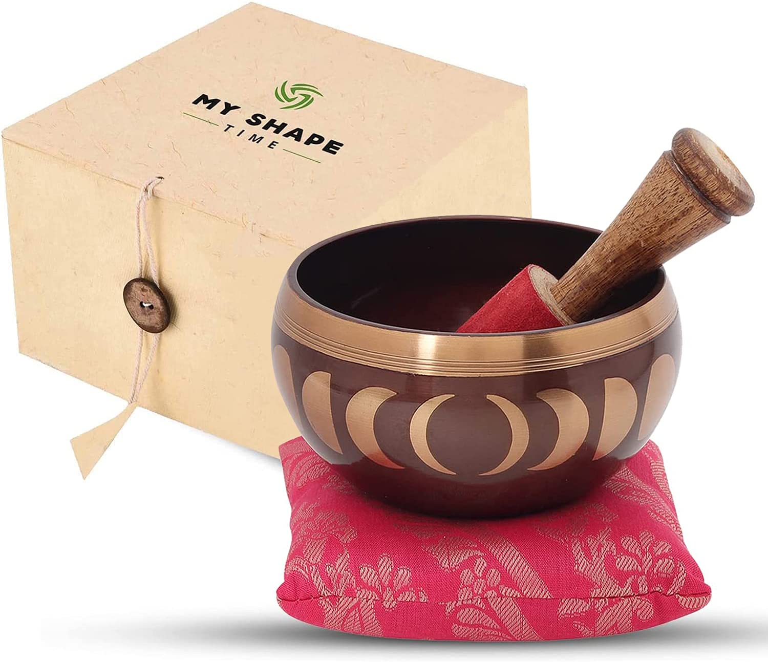 MyShape Time Tibetan Singing Bowl Set Eclipse Meditation Bowl Sun Moon Singing Bowls For Beginners With Handcrafted Gift Box - Chakra Healing, Yoga, Spiritual Healing Sound Bowl (Eclipse)