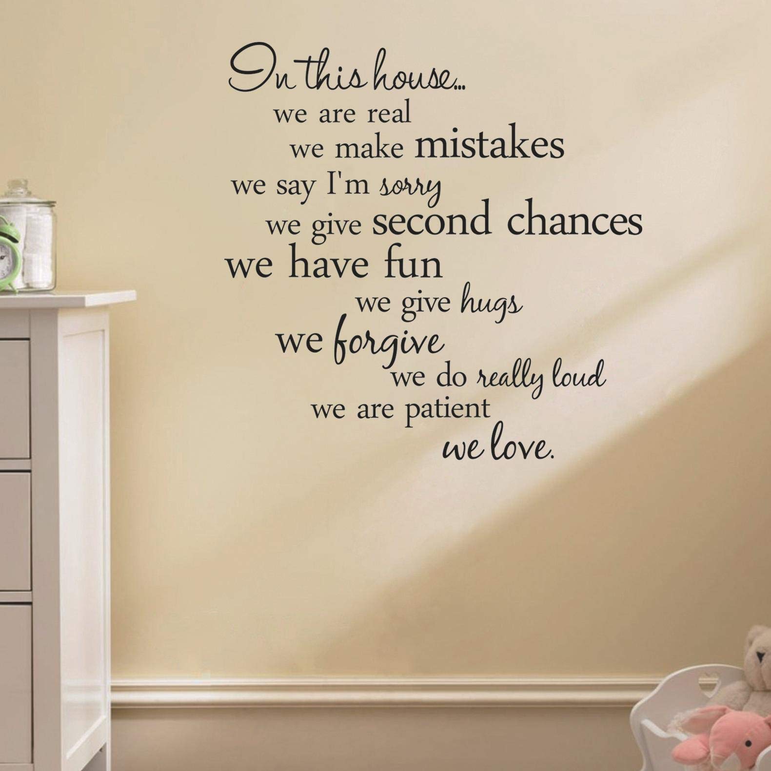 COOLBABY In This House English Quotes Wall Stickers For Living Room Home Decor DIY Removable Wall Decals For Bedroom Decoration